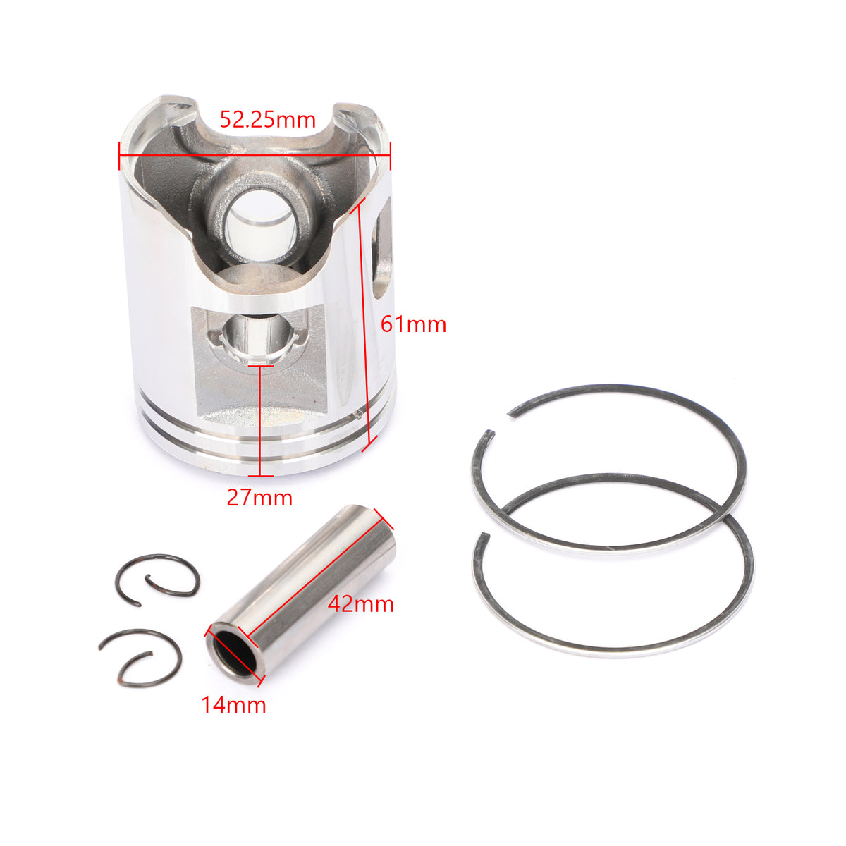 Piston Ring Pin Clip Kit 52.25Mm For Yamaha Bws Aerox Nitro Neos Ovetto 100