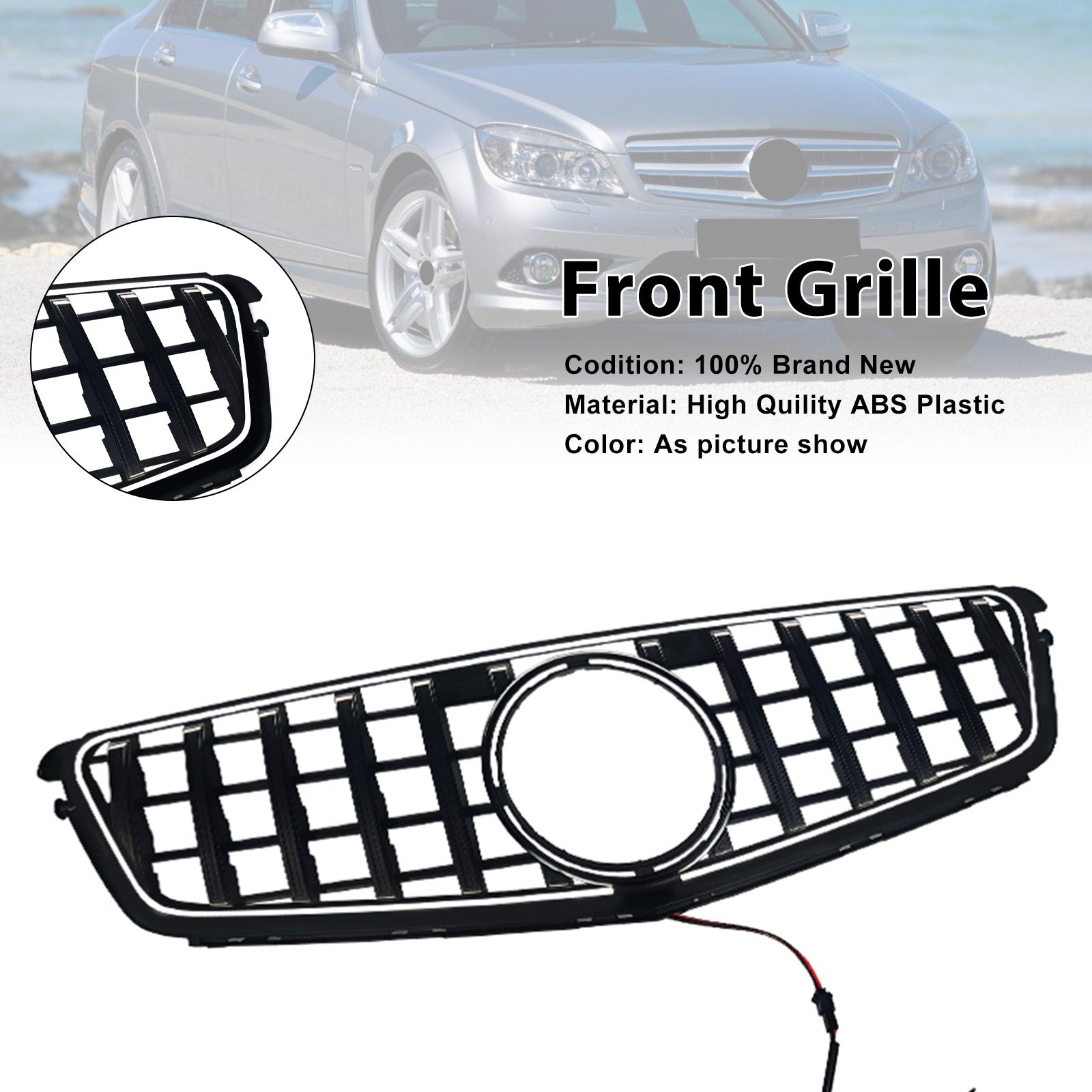 2008-2014 Fit Benz C-Class W204 C300 C350 GT-Style Front Bumper Grill Grille