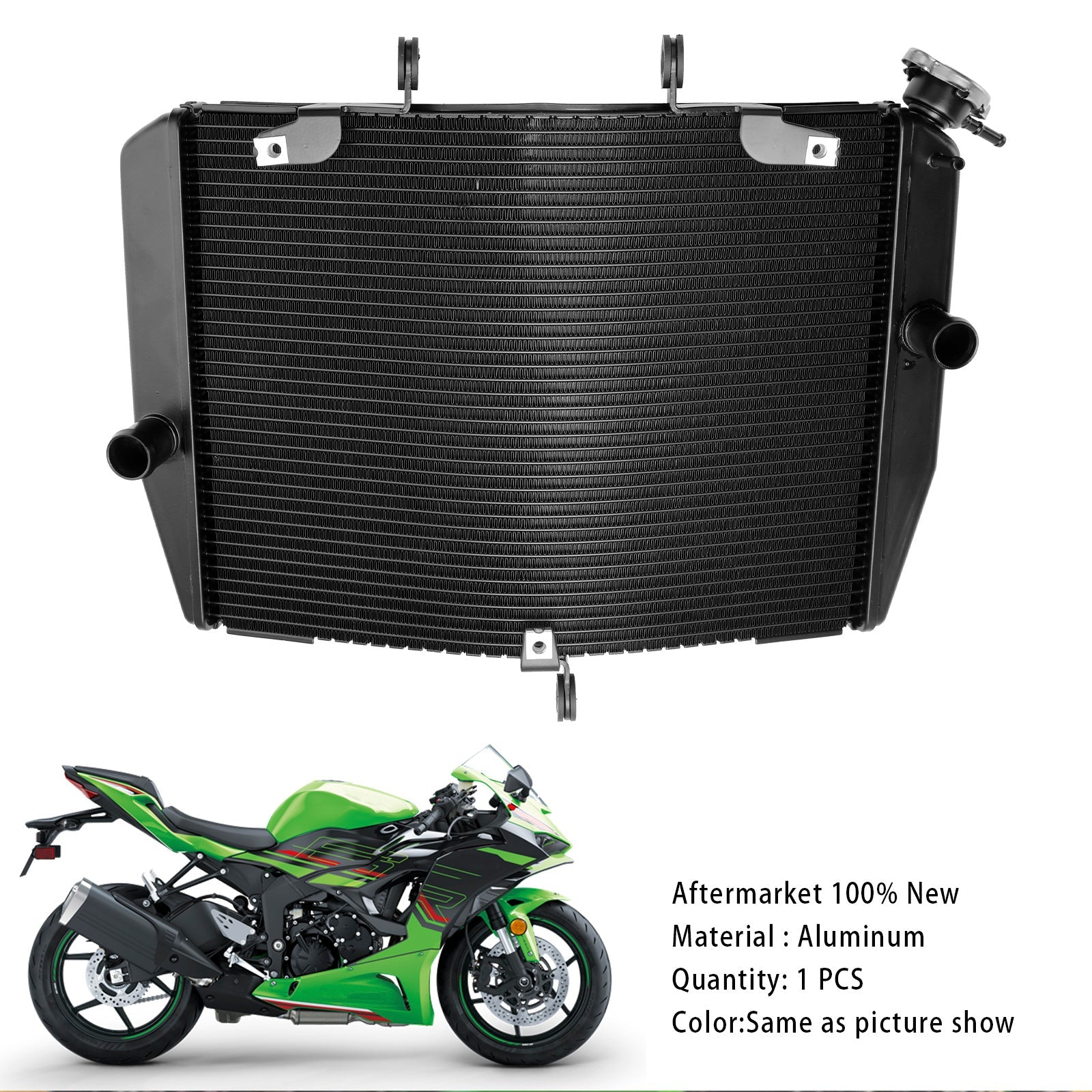2024-2025 Kawasaki ZX-6R ZX636 Radiator Cooling Engine Cooler