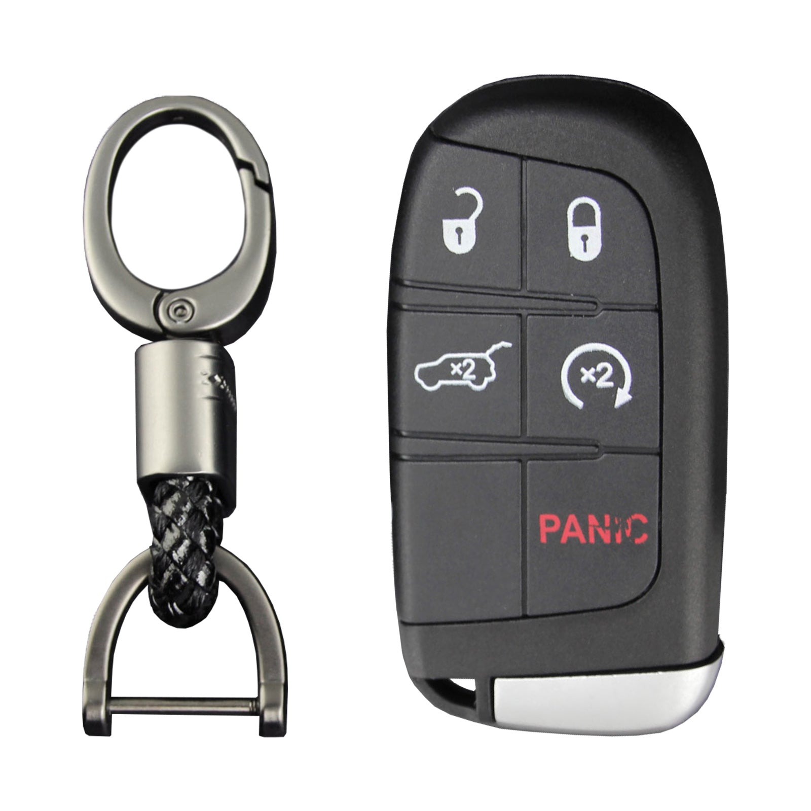 Leather Silicone Car Key Case Cover With Buckle For Jeep