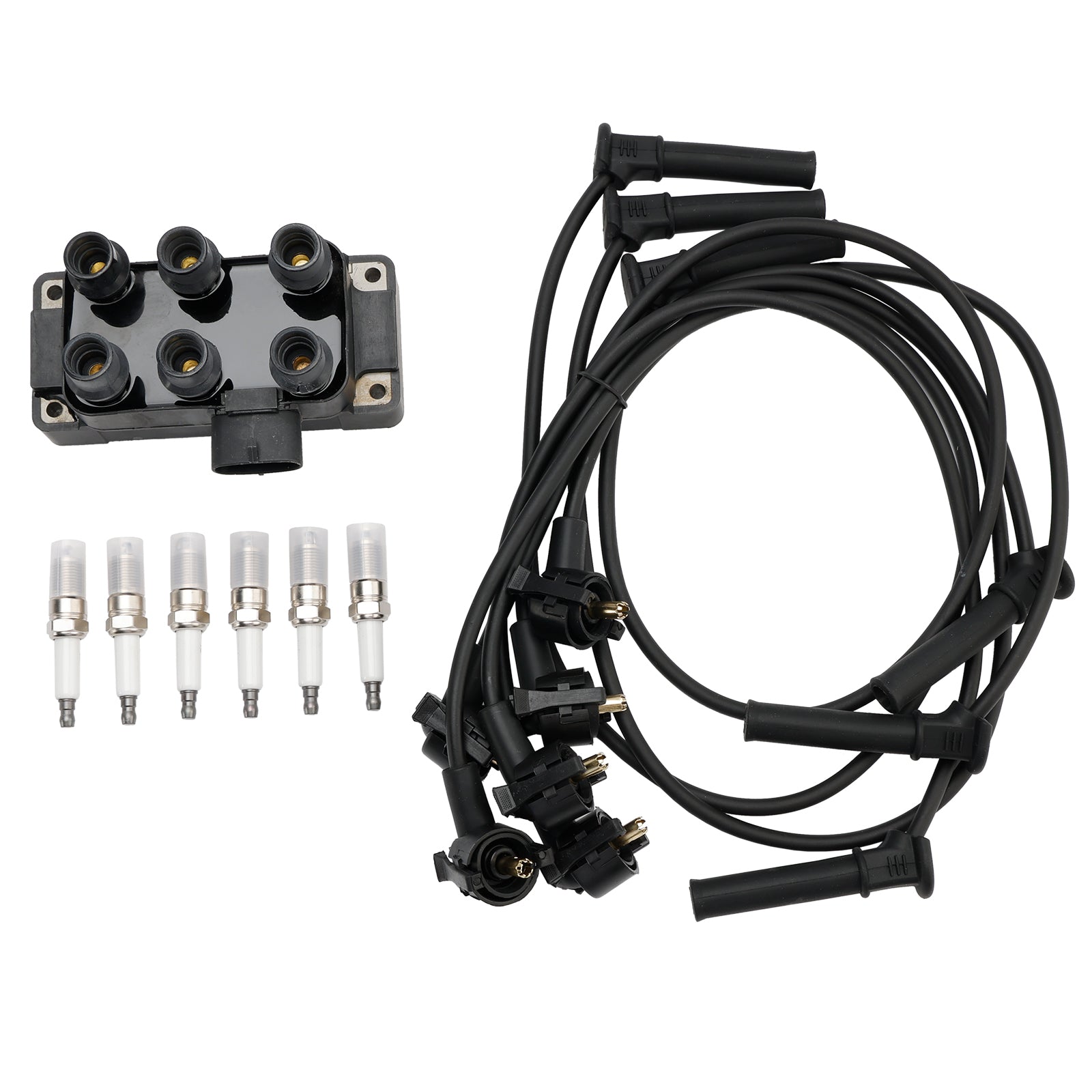 1996-2000 Ford Sable V6 3.0l Ignition Coil+6 Spark plug+6 Wire FD480 DG452 90TF12029A