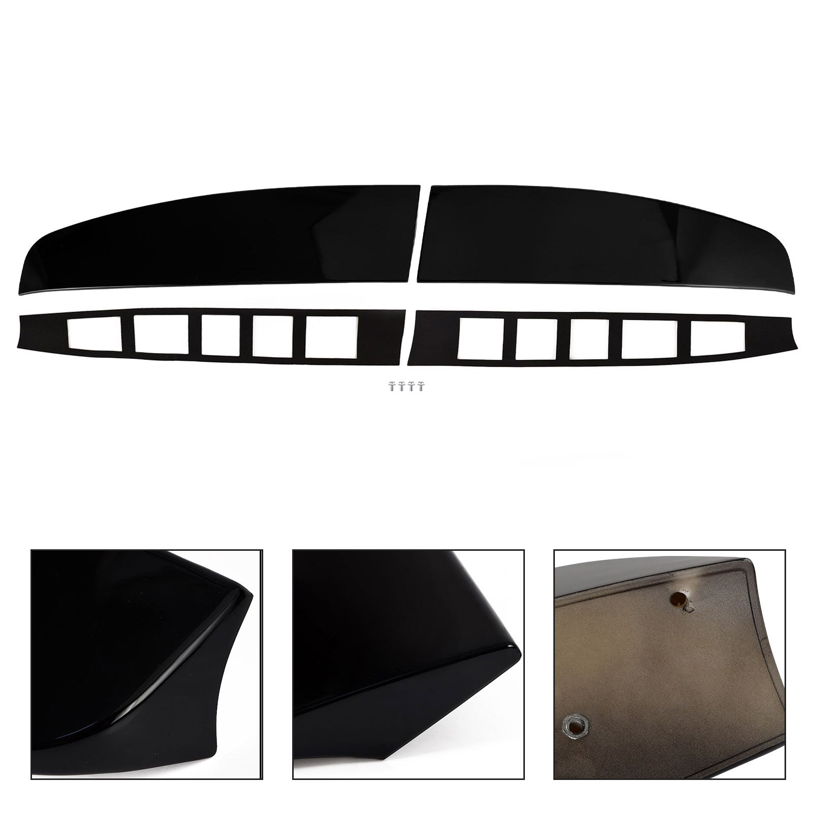 2012-2023 Ford Transit Custom (V362 F3) Rear Twin Barn Door Roof Spoiler Black