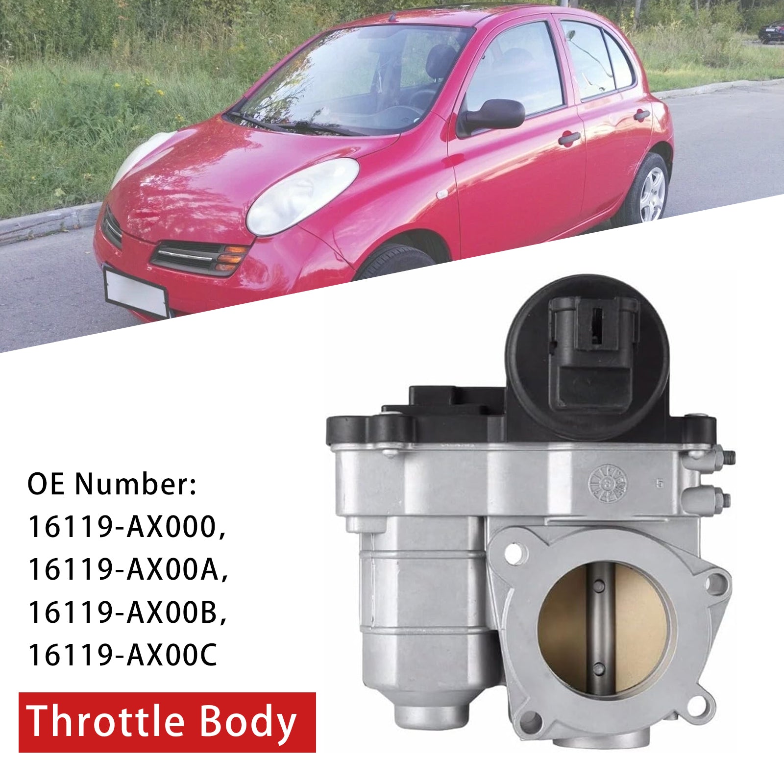Throttle Body 16119-AX000 For Nissan Micra III (K12) Note 2003-2012