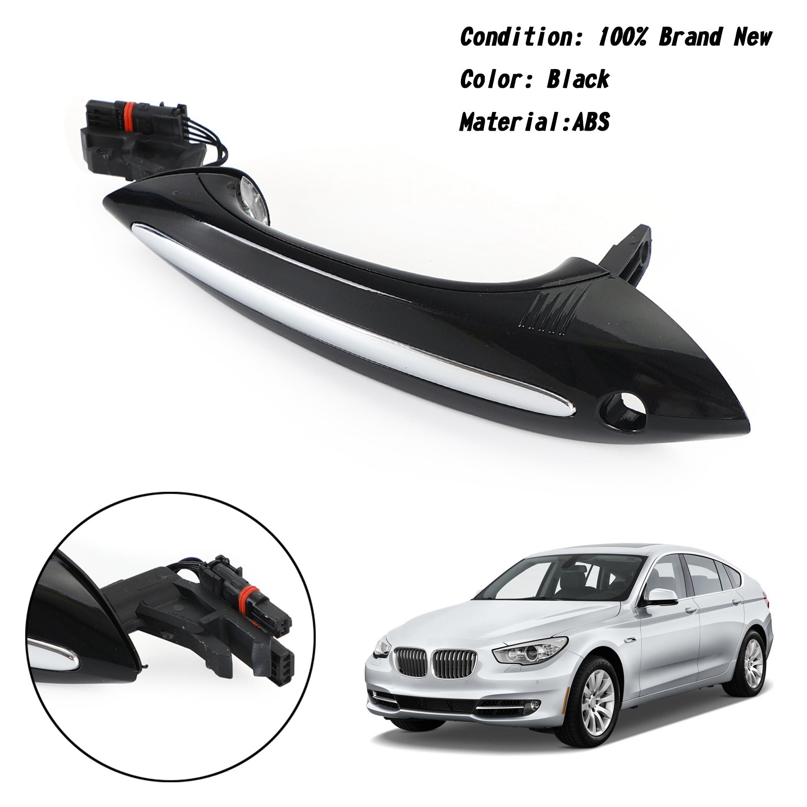 Black Exterior Left+Right Door Handle 51217231931/51217231934 For BMW F10 F01