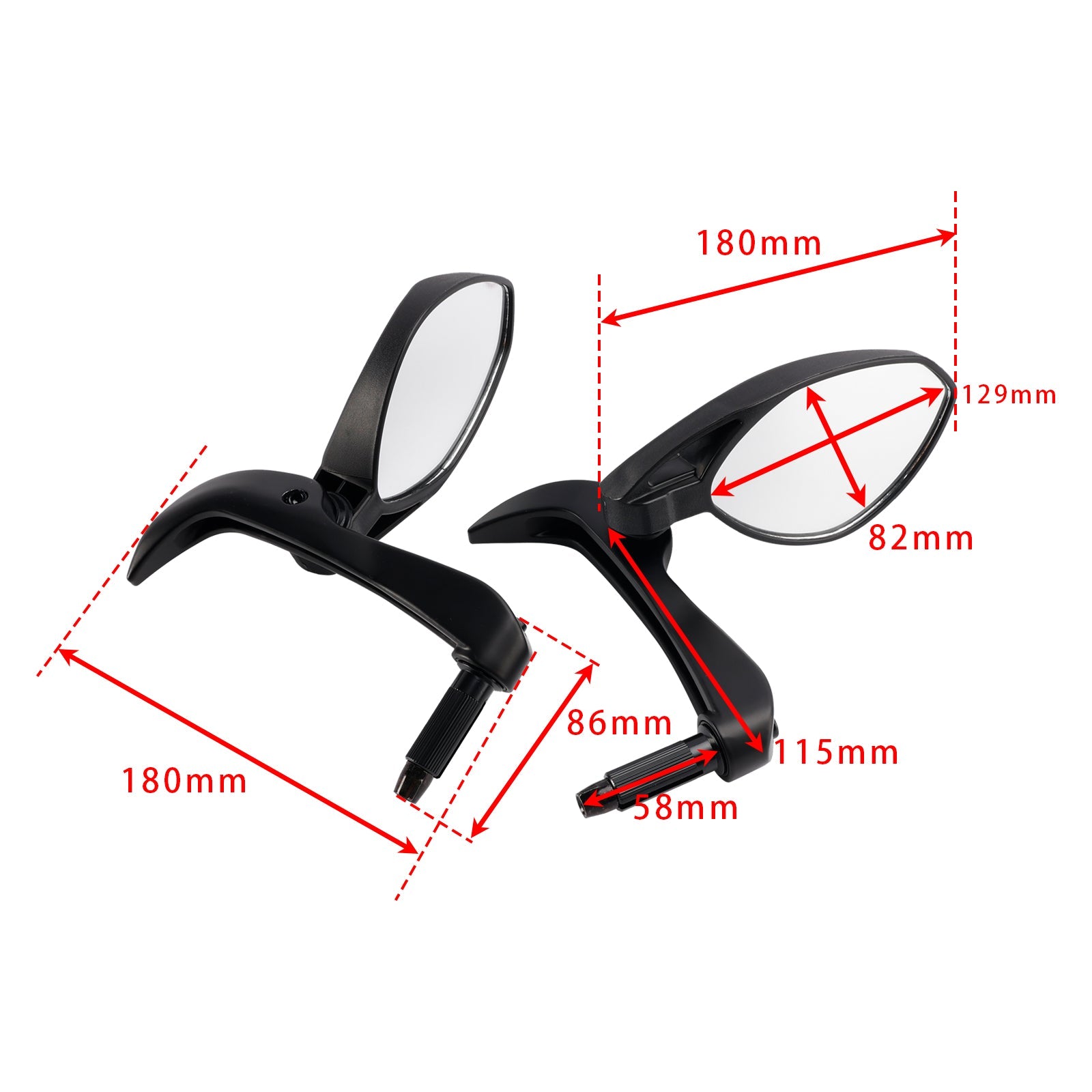 Bar End Mirror Set 18-22 mm Handlebar For MV Agusta Brutale 800 Dragster RR
