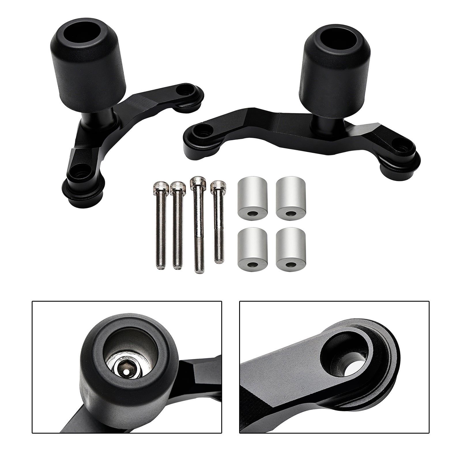 2020-2023 Kawasaki Zh2 Cnc Anti-Crash Frame Sliders Protector Black