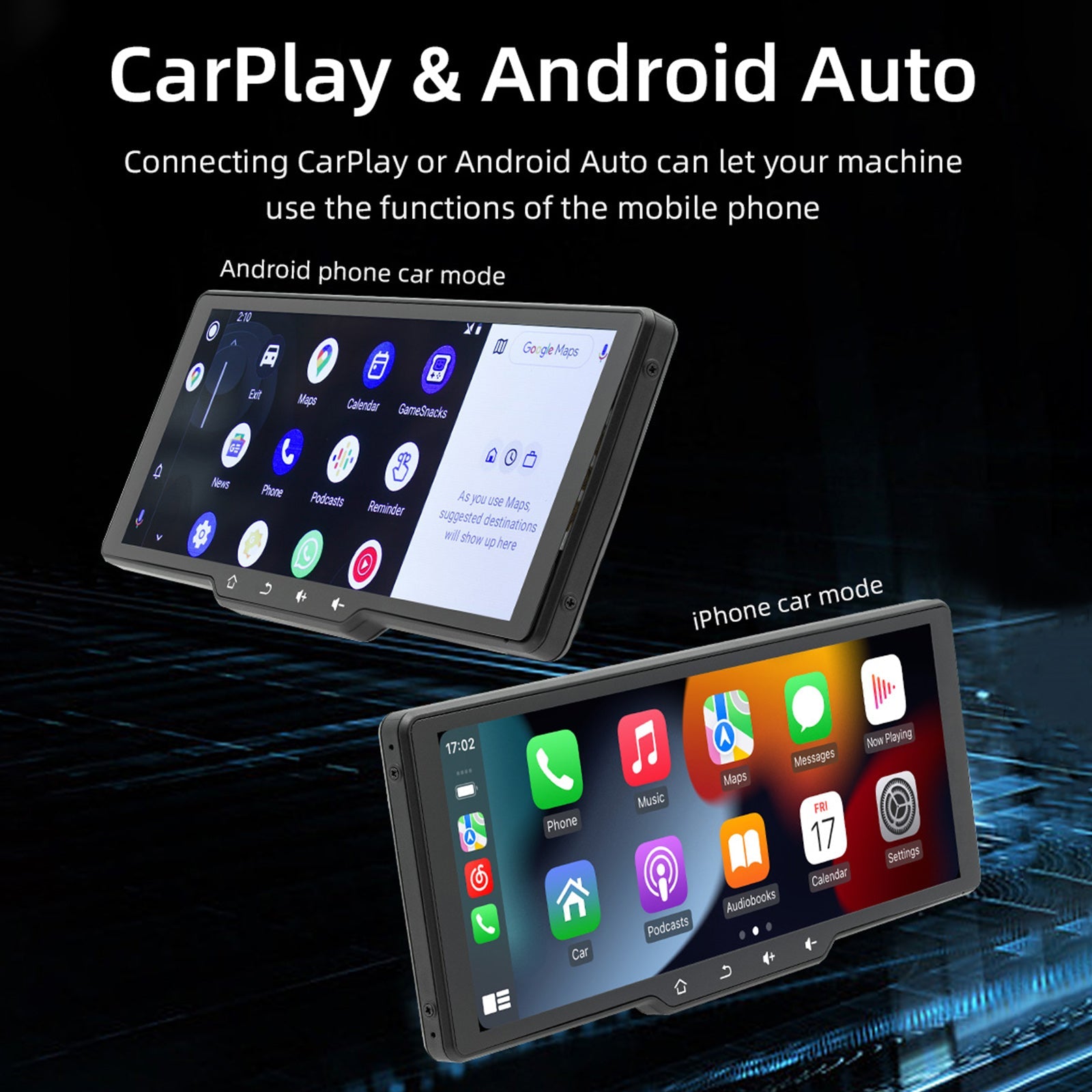 10.77" Screen Portable Wireless Carplay Car Bluetooth MP5 Player + 4 LED Camera