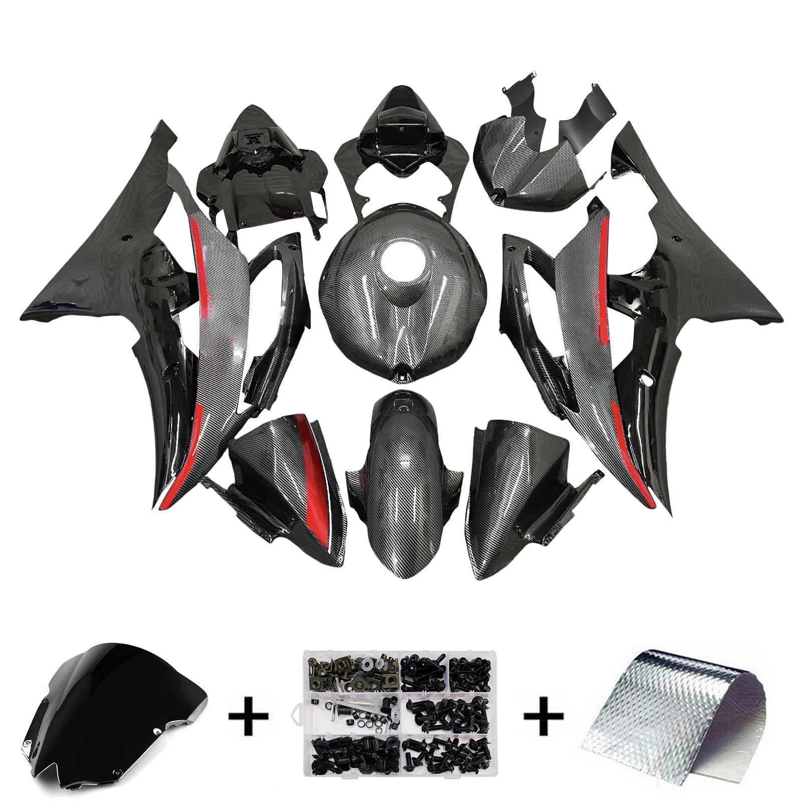 Injection Fairing Kit Bodywork Plastic ABS For Yamaha YZFR6 YZF-R6 2008-2016