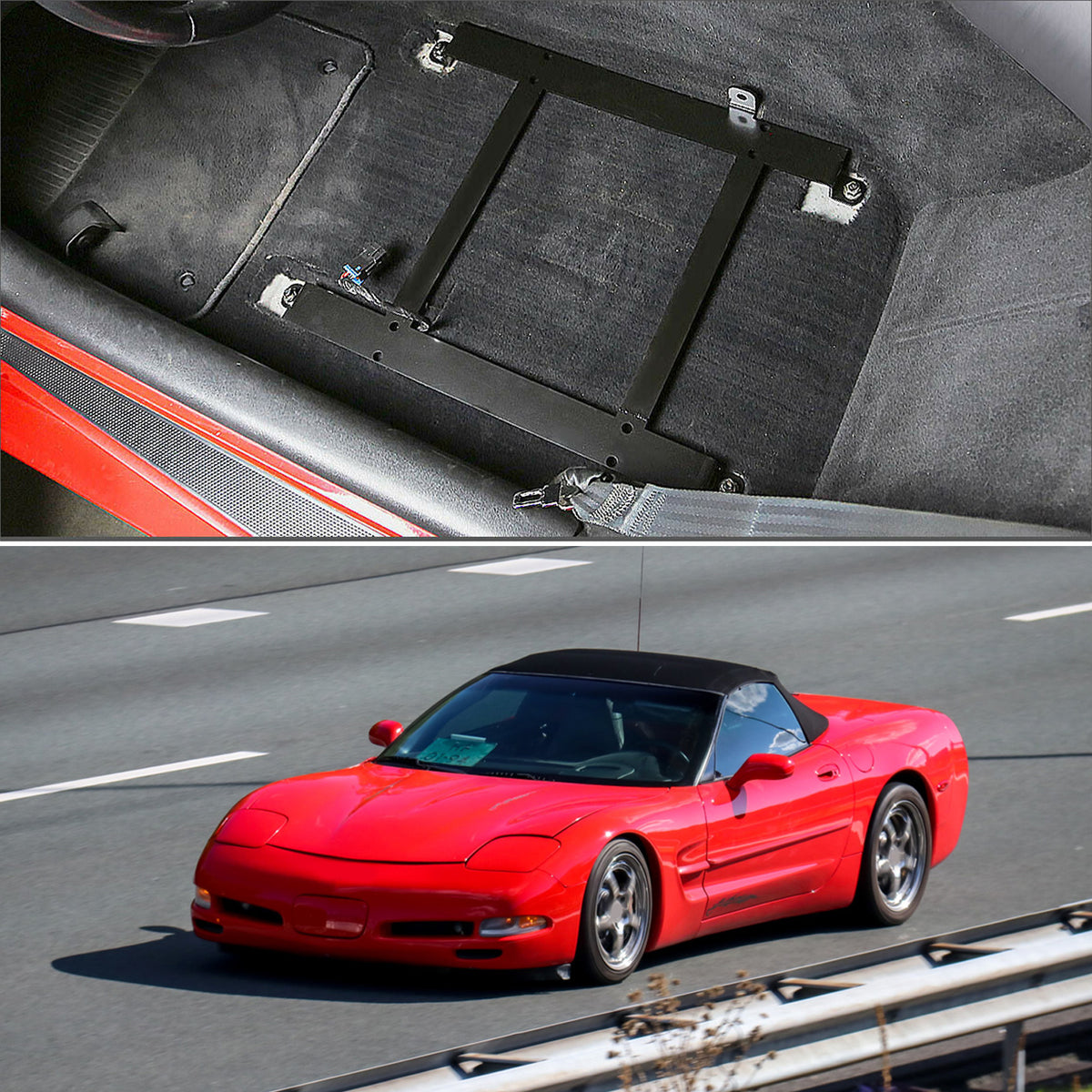 For 97-04 Corvette C5 2X Low Mount Racing Bucket Seat Base Tensile Steel Bracket