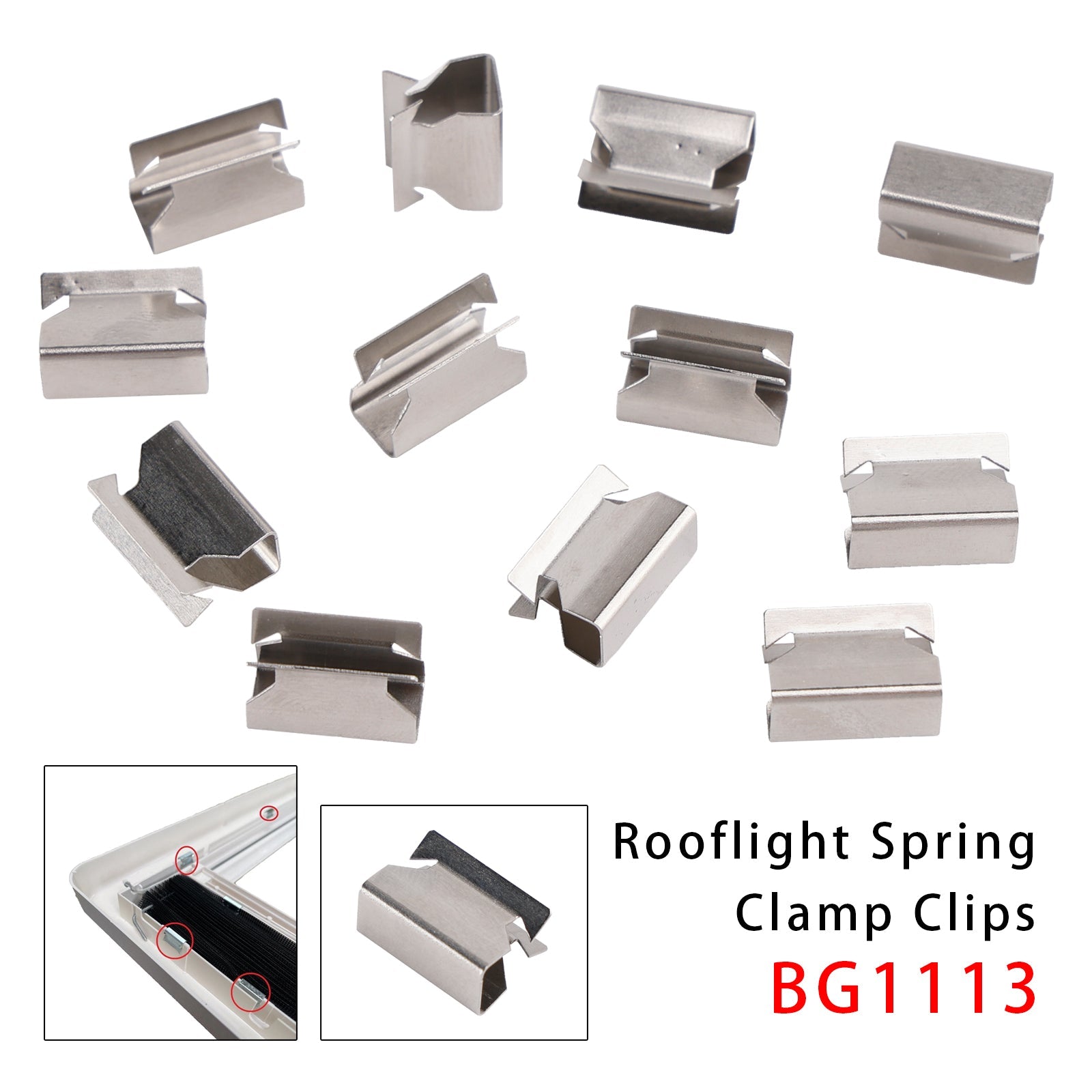 12PCS Rooflight Spring Clamp Clips BG1113 For Interior Frame Caravan Heki 3/4
