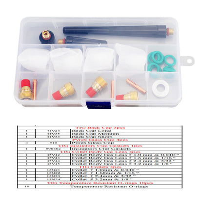 Tig Gas Lens Collet Body Pyrex Cup Kit Wp 9 20 25 Tig Welding Torch 26Pcs