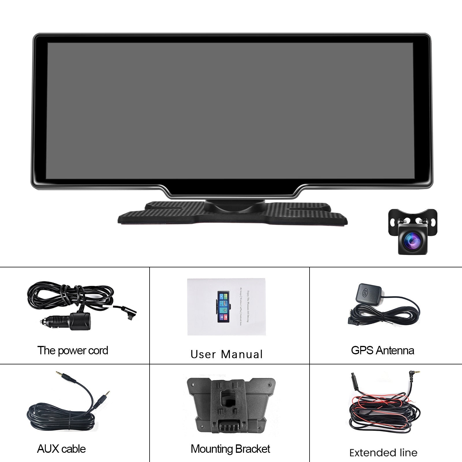 10.77" Portable Bluetooth Car Navigation Wireless Carplay HD Large Touch Screen
