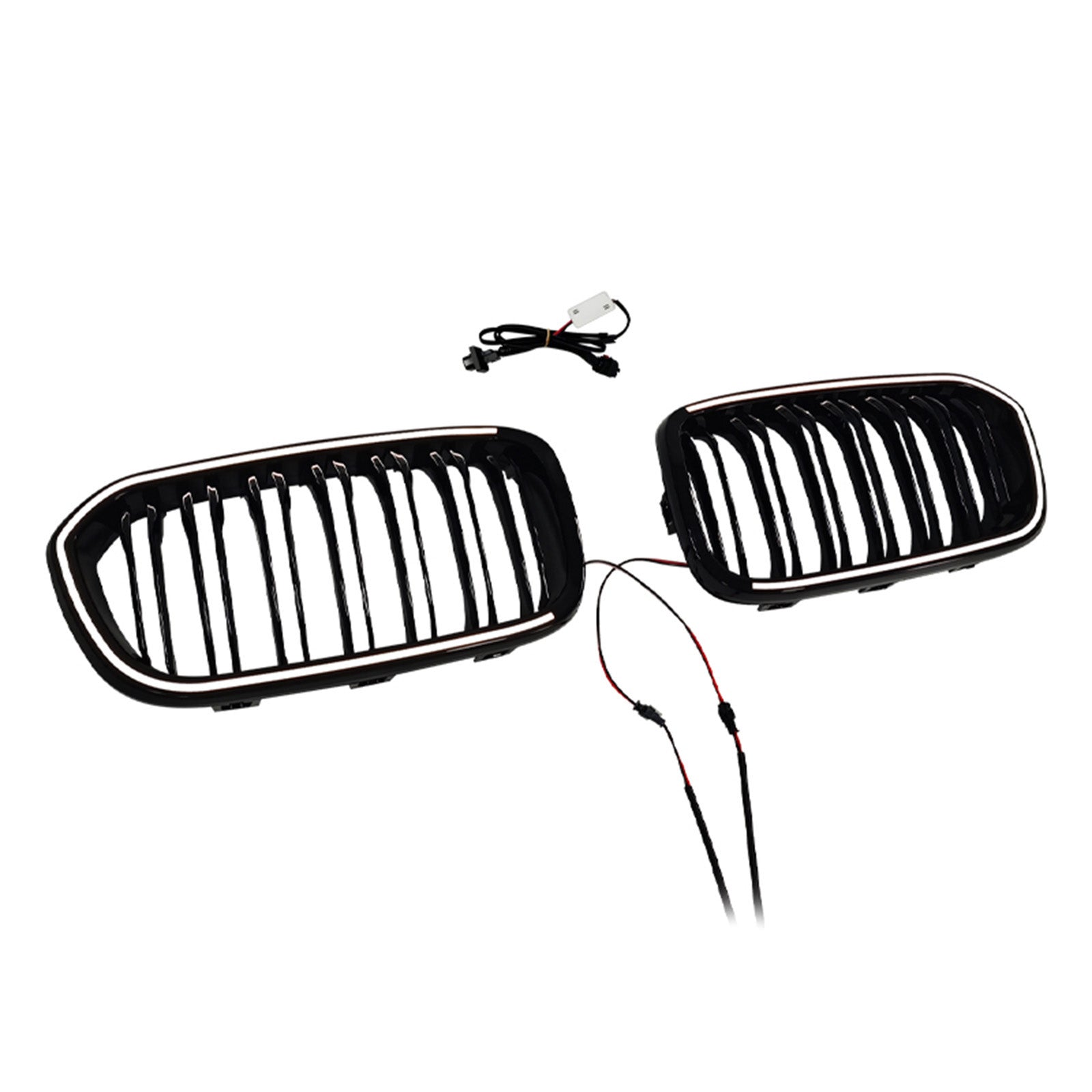 2015-2017 Fit BMW 1 Series F20 F21 Double Line Front Kidney Grill Grille Black
