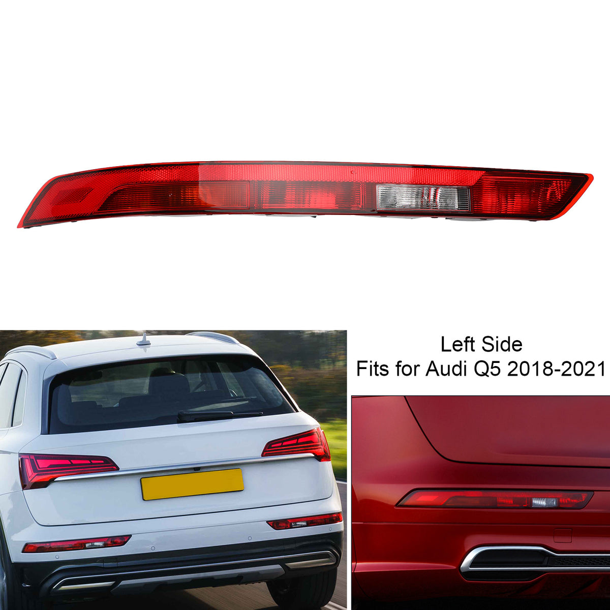 Left Rear Bumper Lower Tail Light Brake Stop Lamp For Audi Q5 2018-2021 US Version