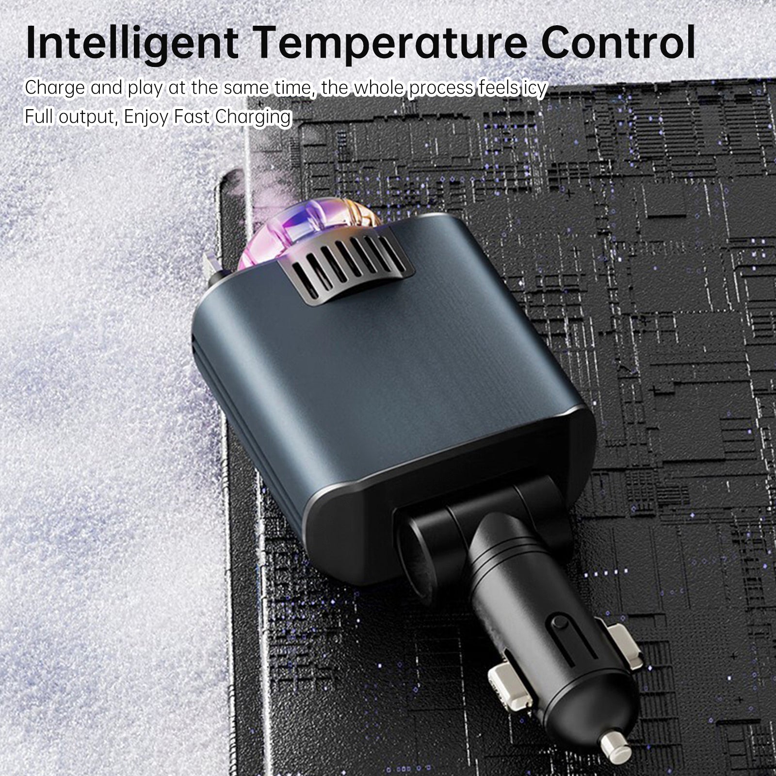 120W Super Fast Car Charger with Retractable Cable Smart Air Freshener Charger