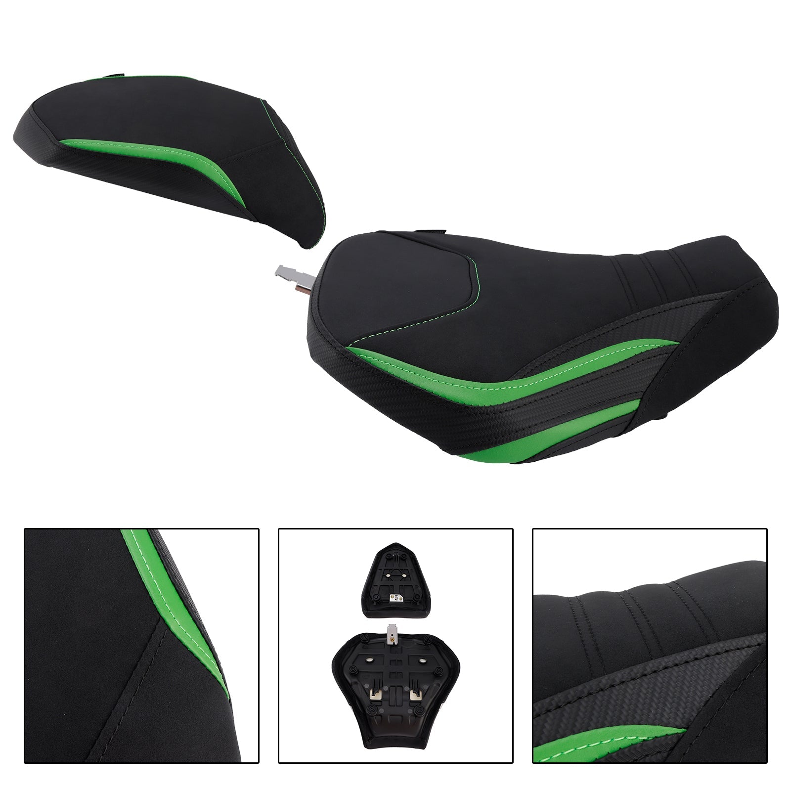 2022-2025 For Kawasaki Ninja H2 Sx Front&Rear Raider Passenger Cushion Kit Green1