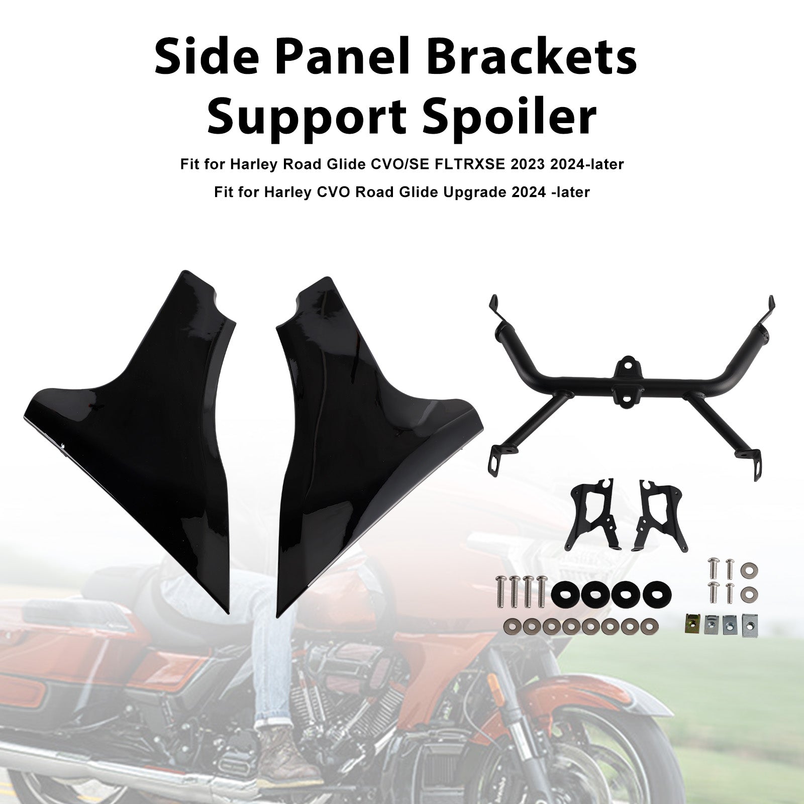 2023-later FLTRXSE and 2024 FLTRX and FLTRXSTSE models Side Panel Brackets Support Spoiler
