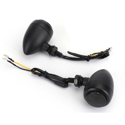 Turn Signals Indicators Fit For Harley Chopper Cafe Racer Black