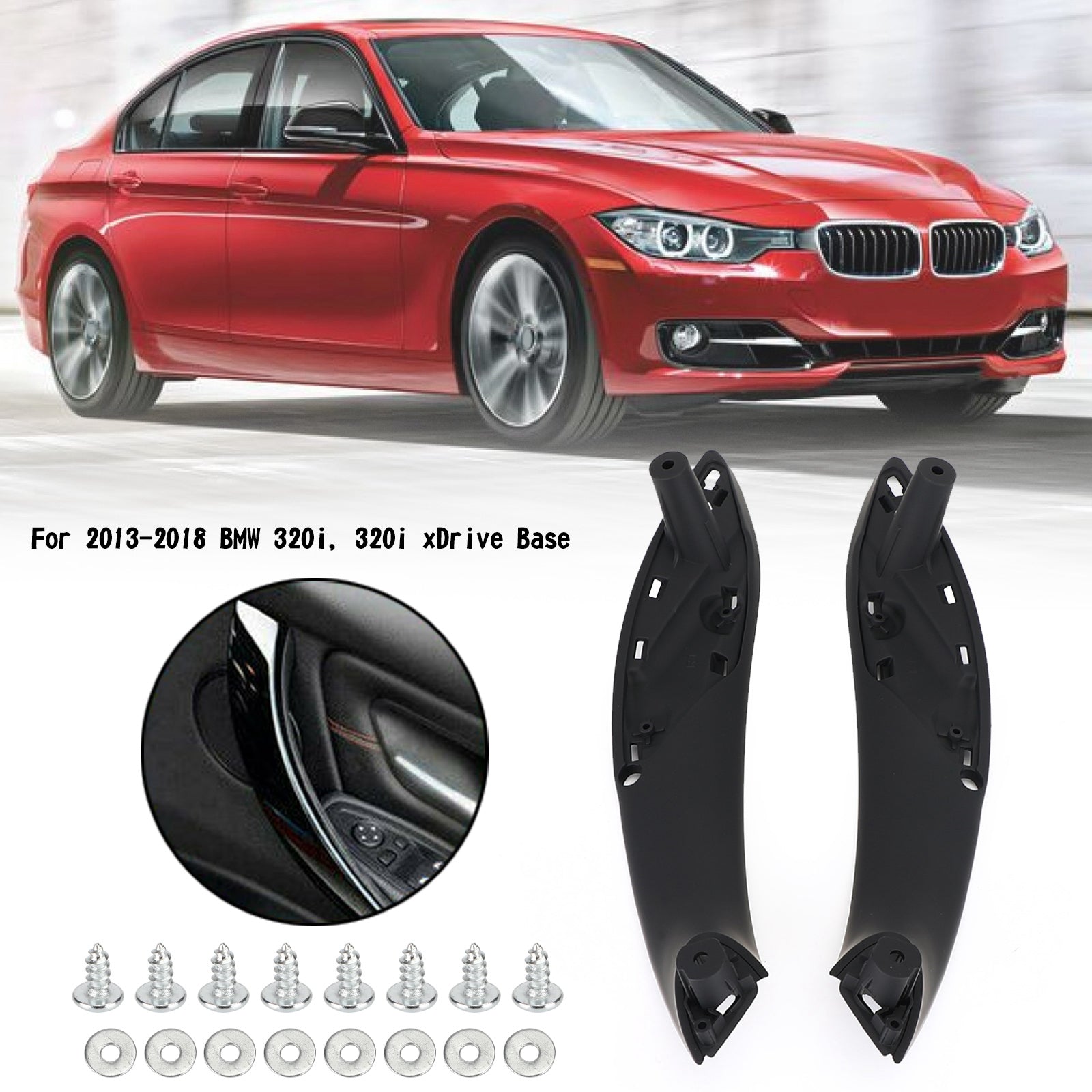 2014-2016 BMW 335i GT xDrive Base Black Front L+R Handle Inner Door Pull Handle 51417279311 51417279312