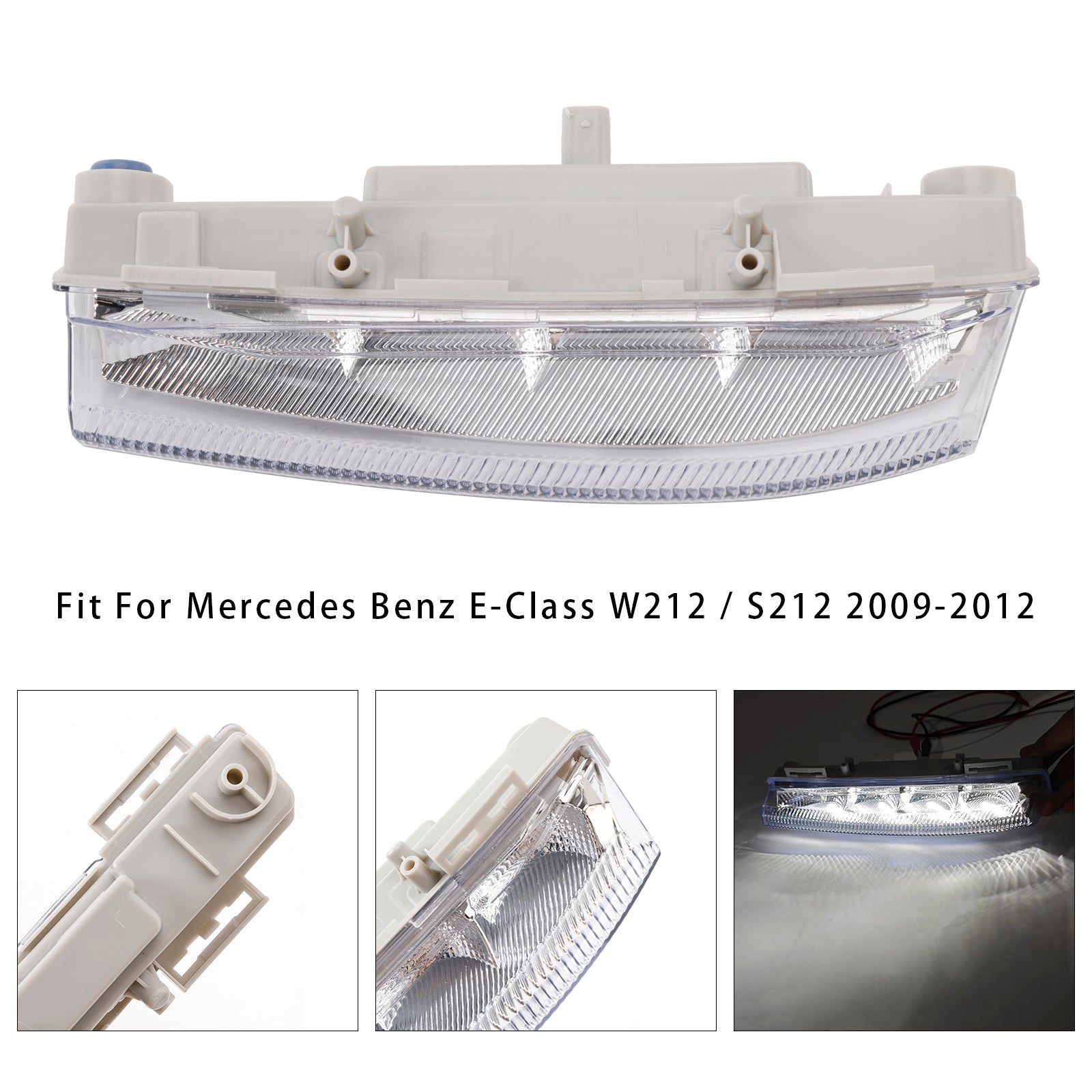 LED Daytime Running Left Fog Lights For Mercedes Benz W204 S204 W212 2007-2014