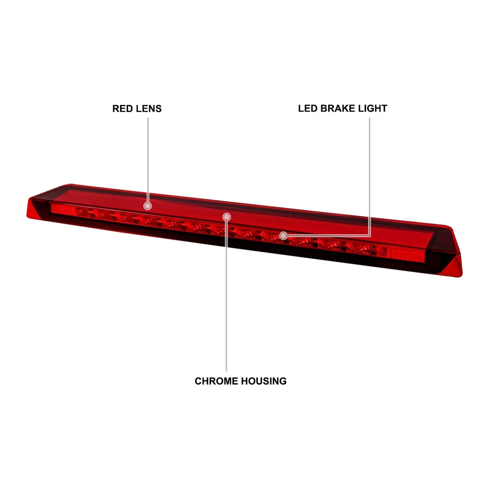 1999-2004 Ford Mustang V6/GT Bright LED Red 3rd Third Brake Light Stop Lamp