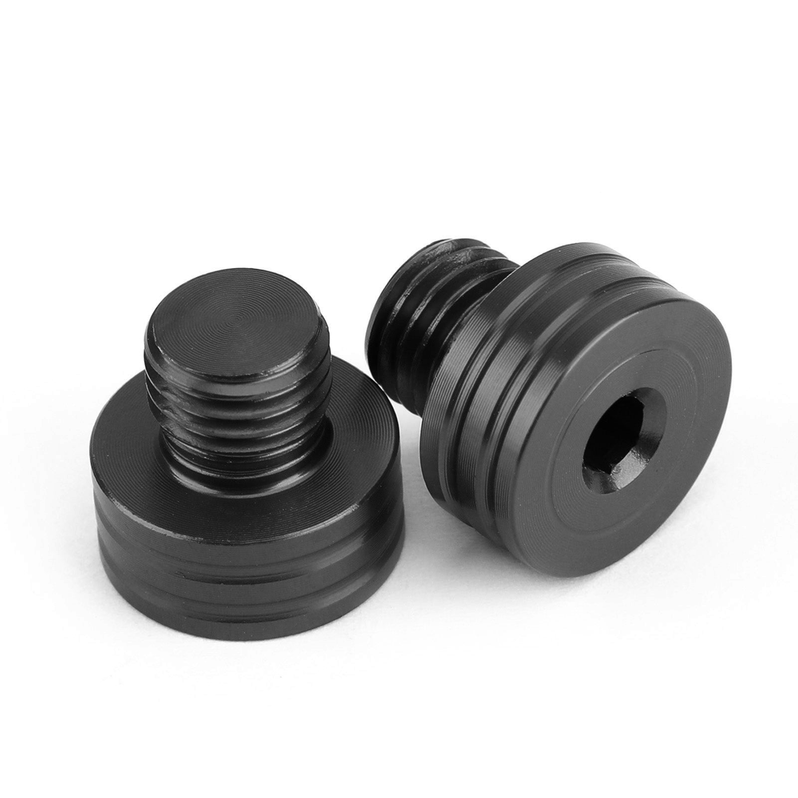 M10x1.25mm Pair Mirror Hole Plugs Black CNC Aluminum For Suzuki SV650/SV650X/SV1000/DL650/DL1000