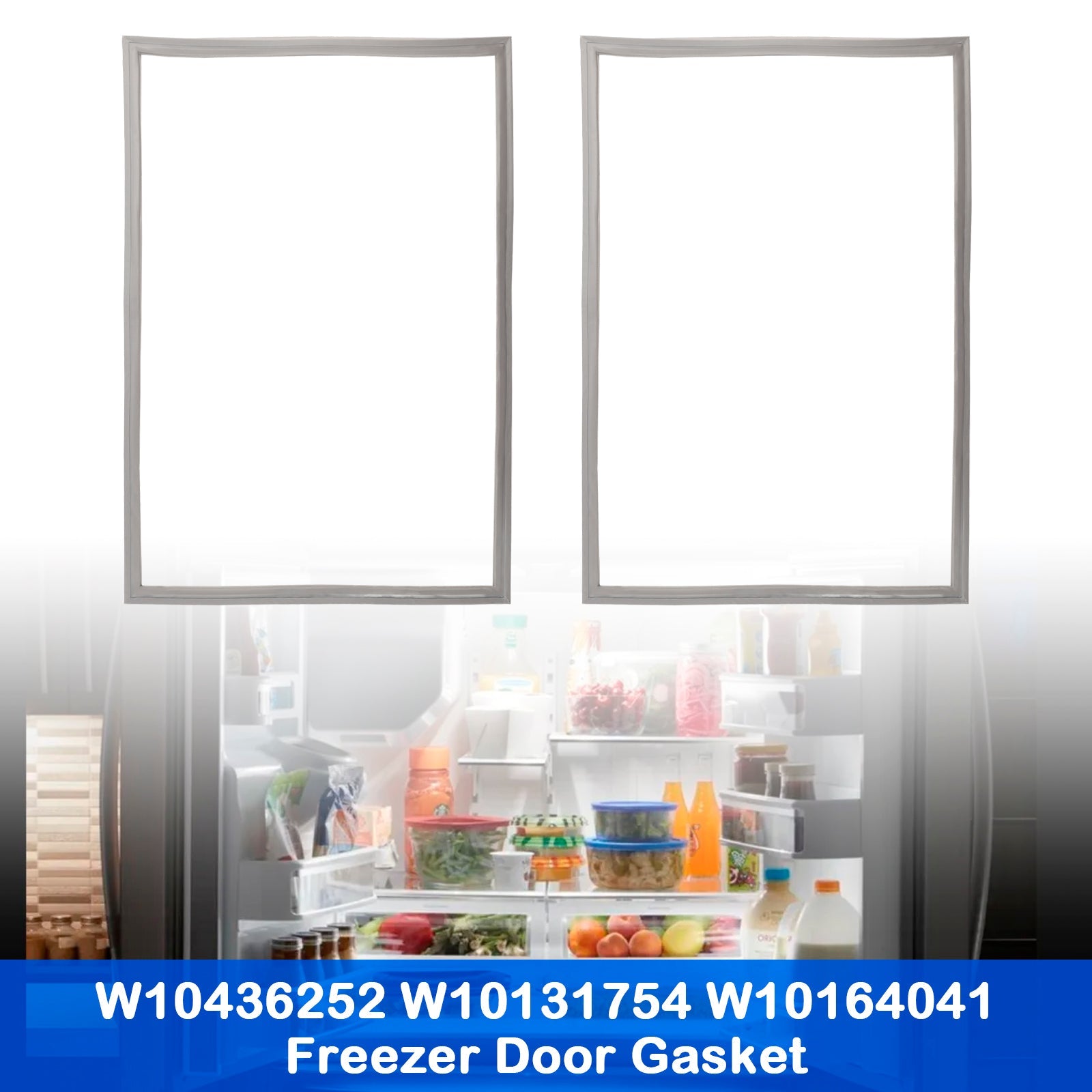 2 Pcs DA97-12522J Freezer Door Gasket for Samsung Refrigerator AP5623489 3973455