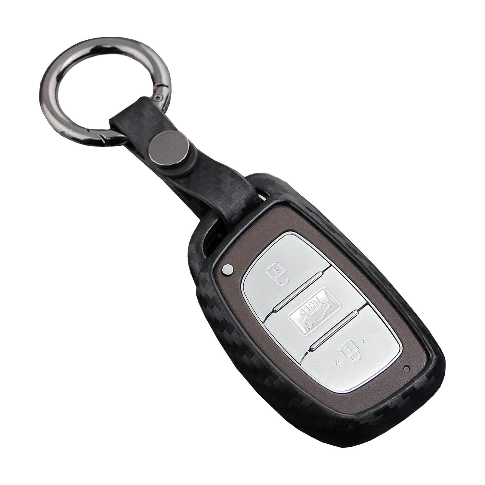 Leather Silicone Car Key Case Cover With Buckle For Hyundai