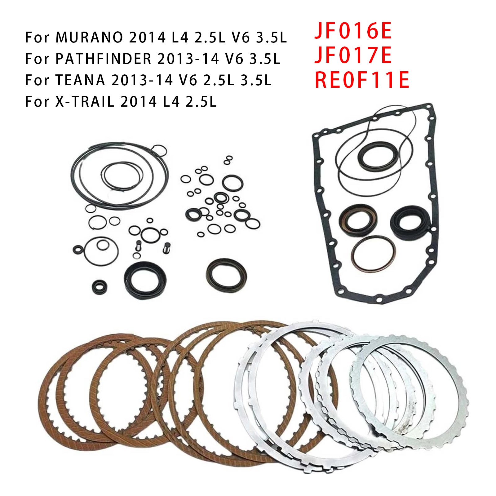 2013-2014 TEANA V6 2.5L 3.5L CVT Transmission Master Rebuild Kit Clutch Plates F016E JF017E RE0F11E