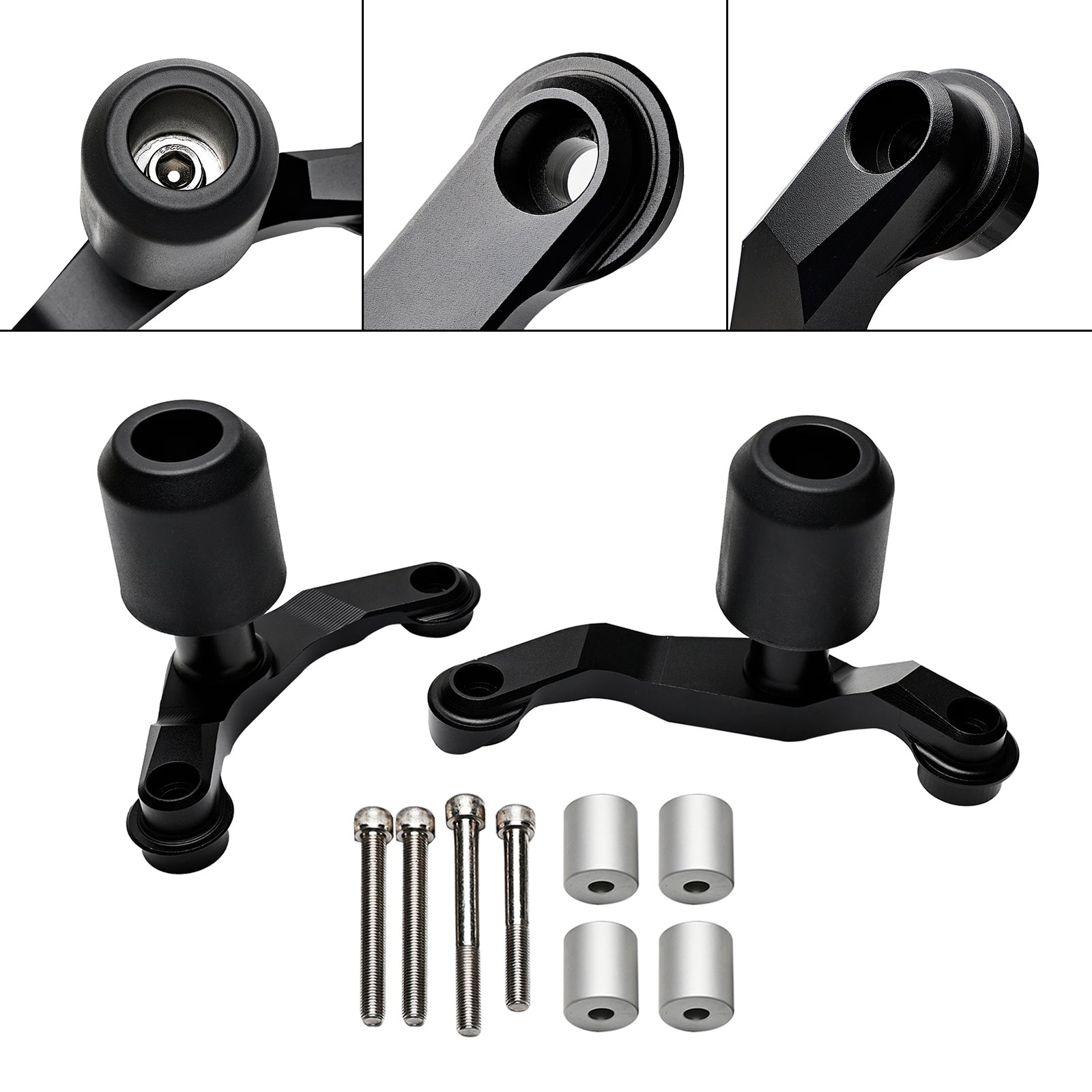 2020-2023 Kawasaki Zh2 Cnc Anti-Crash Frame Sliders Protector Black