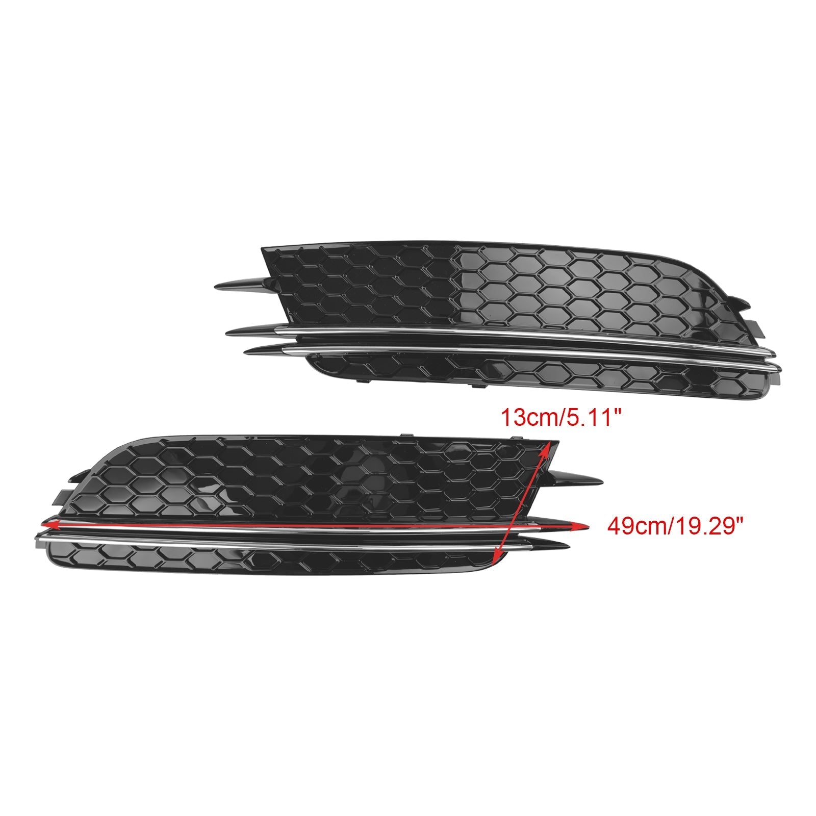 2012-2015 Audi A6 4G C7 2PCS Front Fog Light Cover Bezel Grill Grille
