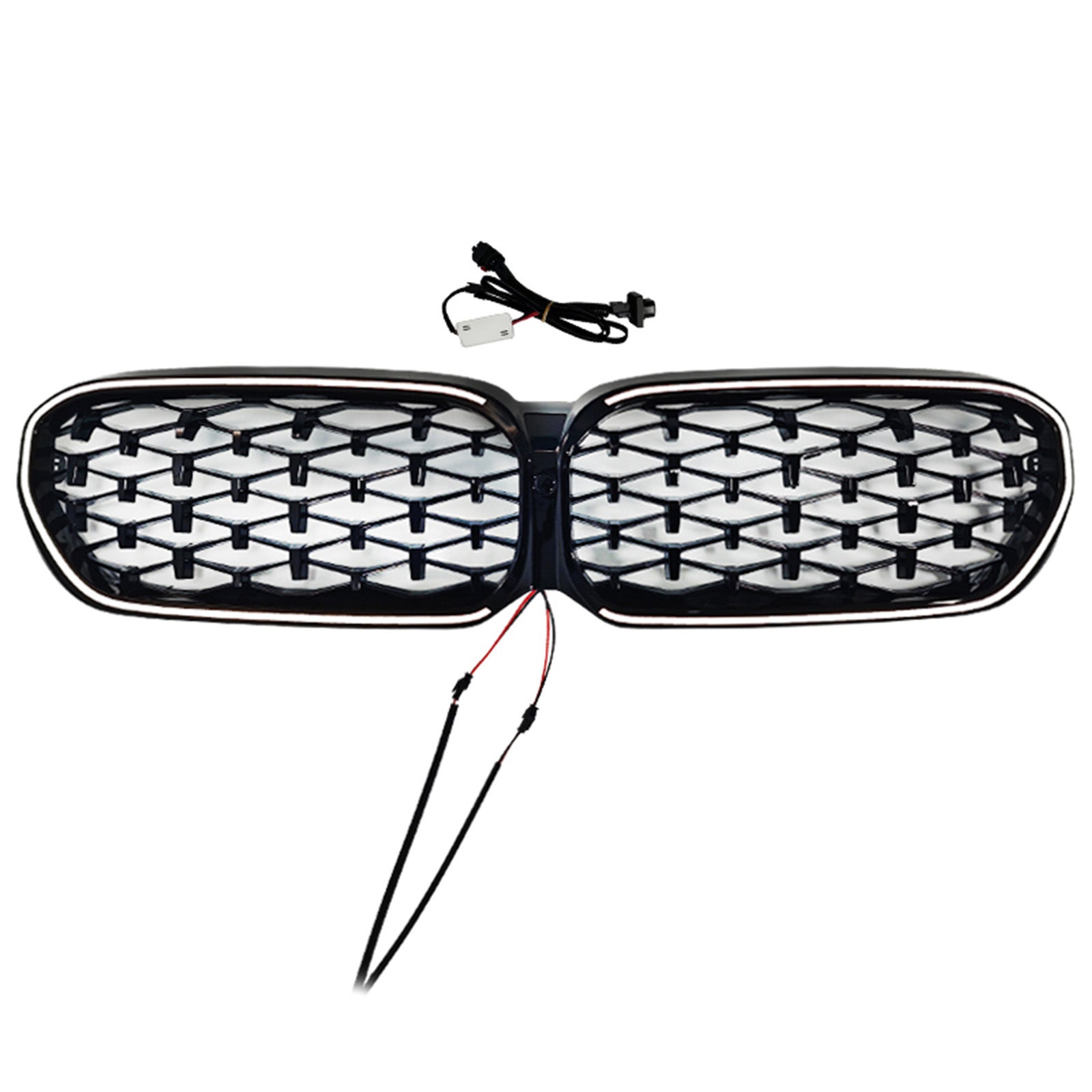 2021-2024 Fit BMW 5 Series G30 G38 Diamond Front Kidney Grill Grille Black