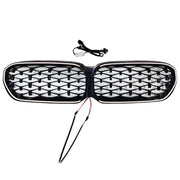 2021-2024 Fit BMW 5 Series G30 G38 Diamond Front Kidney Grill Grille Black
