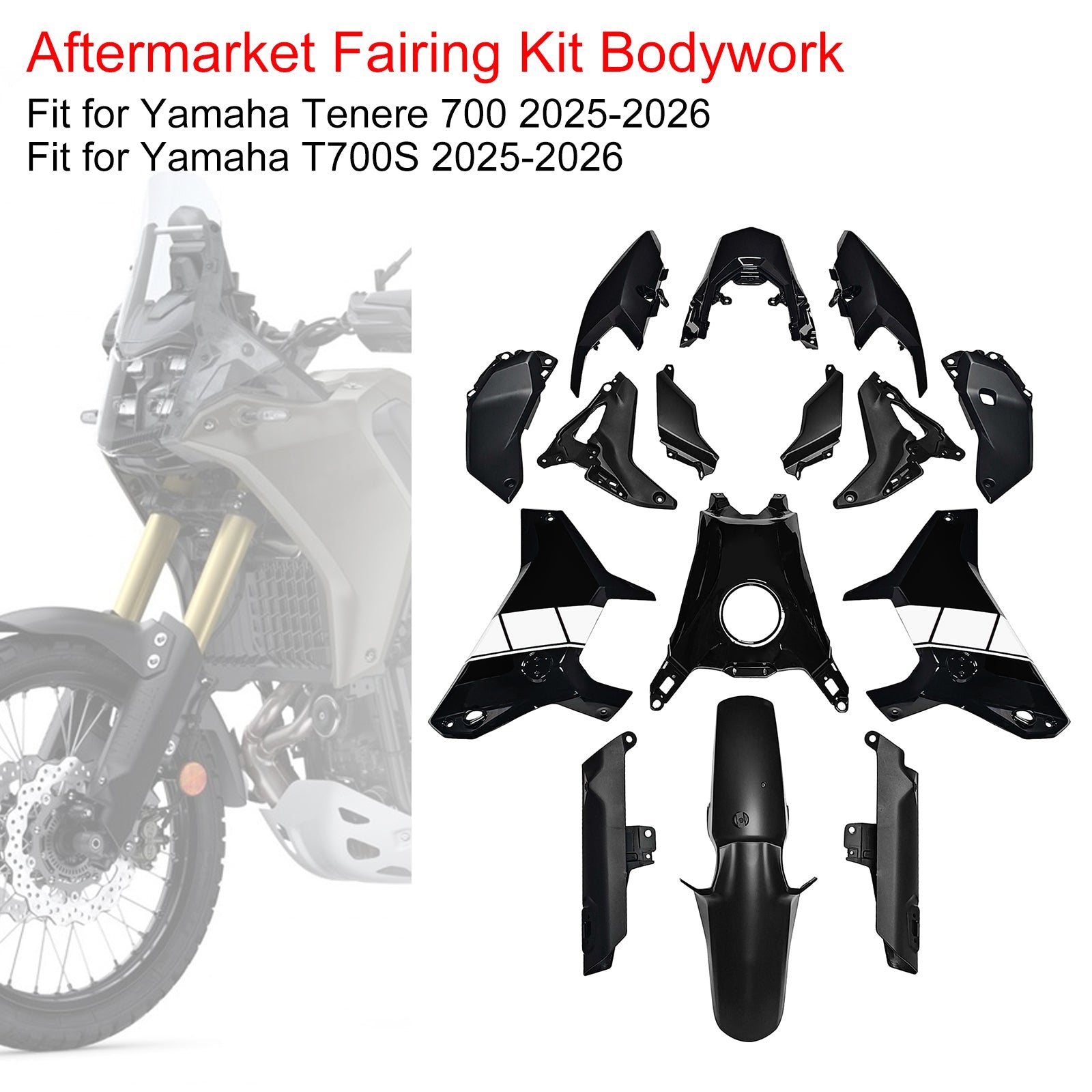 Injection Bodywork Fairing Kit for Yamaha Tenere 700 T700S 2025-2026