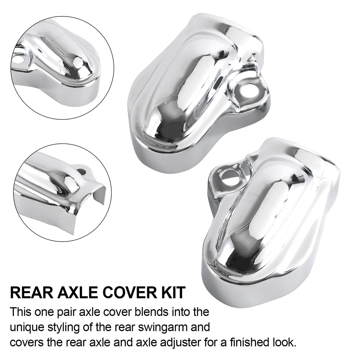 Rear Bar Shield Axle Nut Covers Swingarm Fit for V-Rod VRSC Night Rod 2002-2017 Chrome