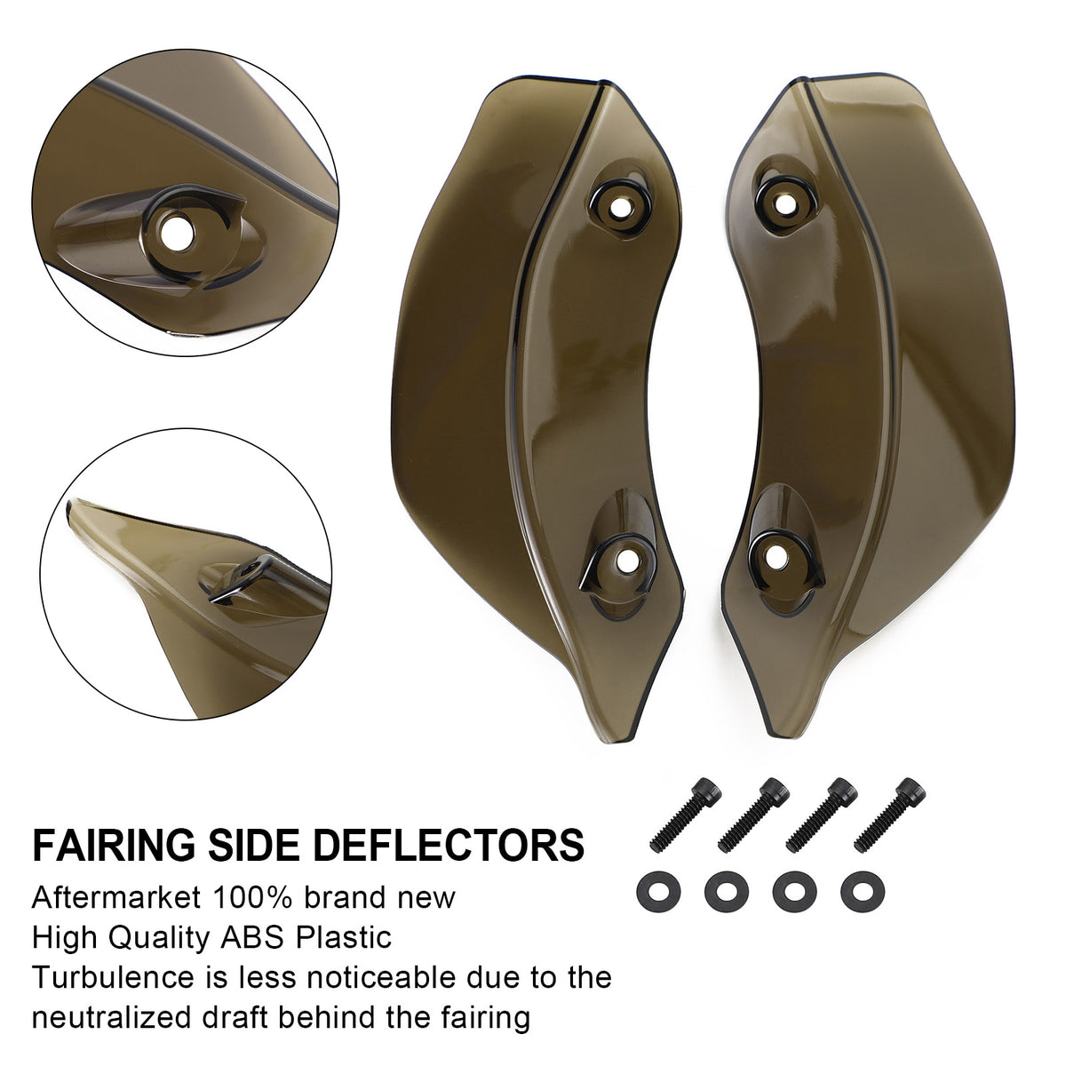 Fairing Windshield Side Wing Wind Deflector For Touring Road Glide 2015-2021 Smoke