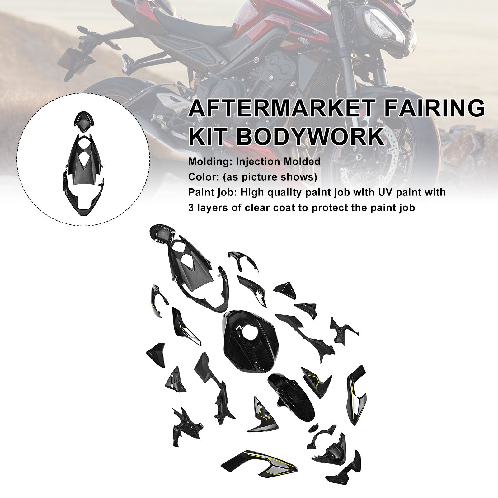 Injection Bodywork Fairing Kit for Street Triple 765 R/RS 2023-2025