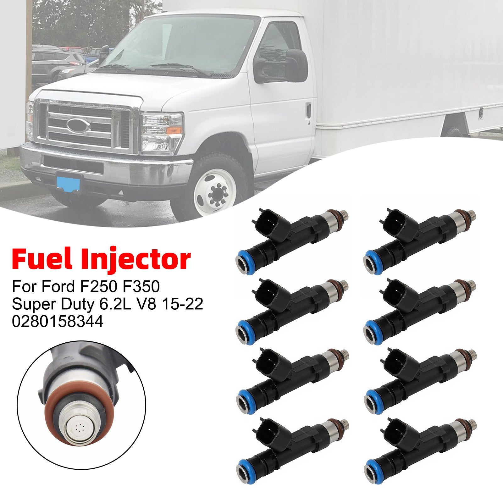 2015-2022 For Ford F350 Super Duty 6.2L V8 8Pcs Fuel Injector FC3Z9F593A