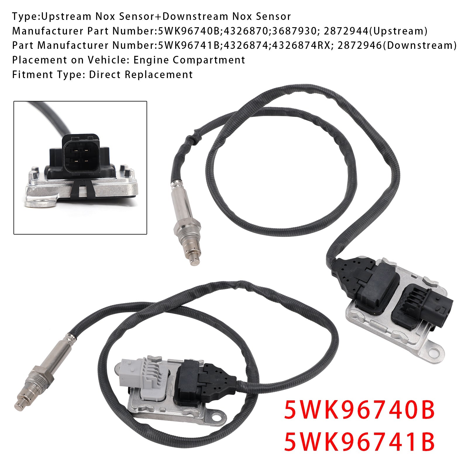2014 Pierce Arrow XT L6 11.9L Kit Of Nox Sensor 5WK96740B 5WK96741B 4326874