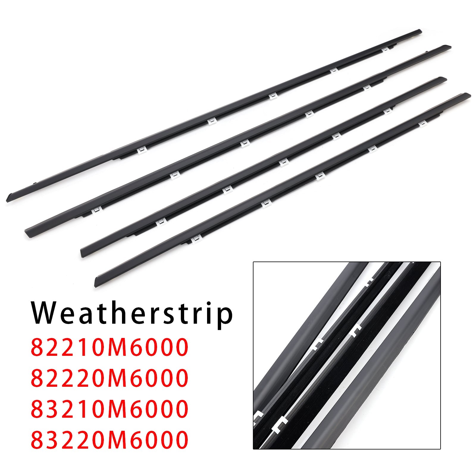 2019-2023 For Kia K3 Forte Cerato 4d sedan 4Pcs Door Outside Weatherstrip Belt 82220M6000