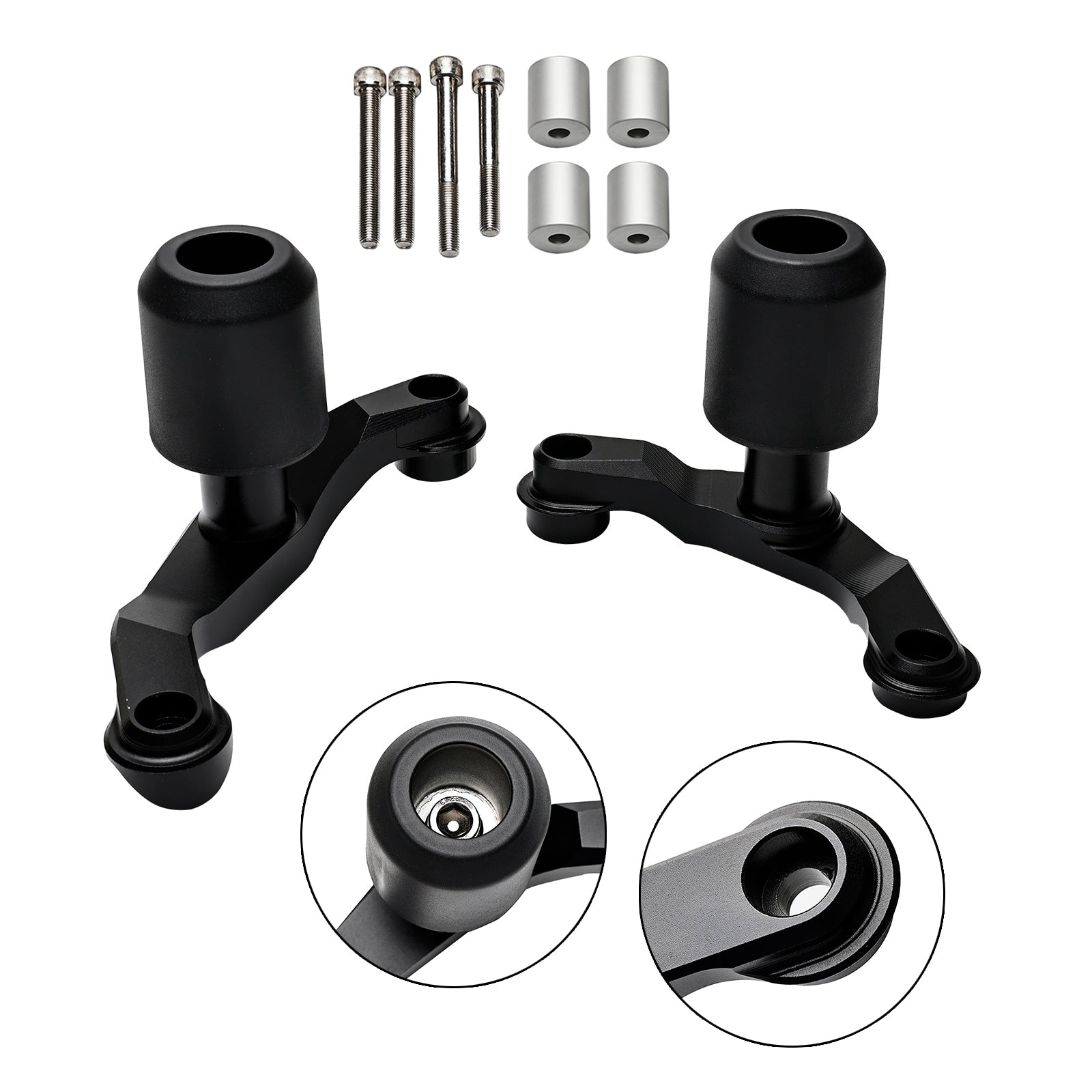 2020-2023 Kawasaki Zh2 Cnc Anti-Crash Frame Sliders Protector Black