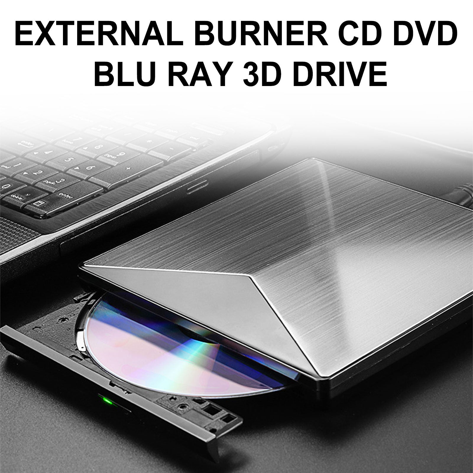 4K UHD Genuine Burner External USB 3.0 Super Slim DVD BD Recorder Drive Silver