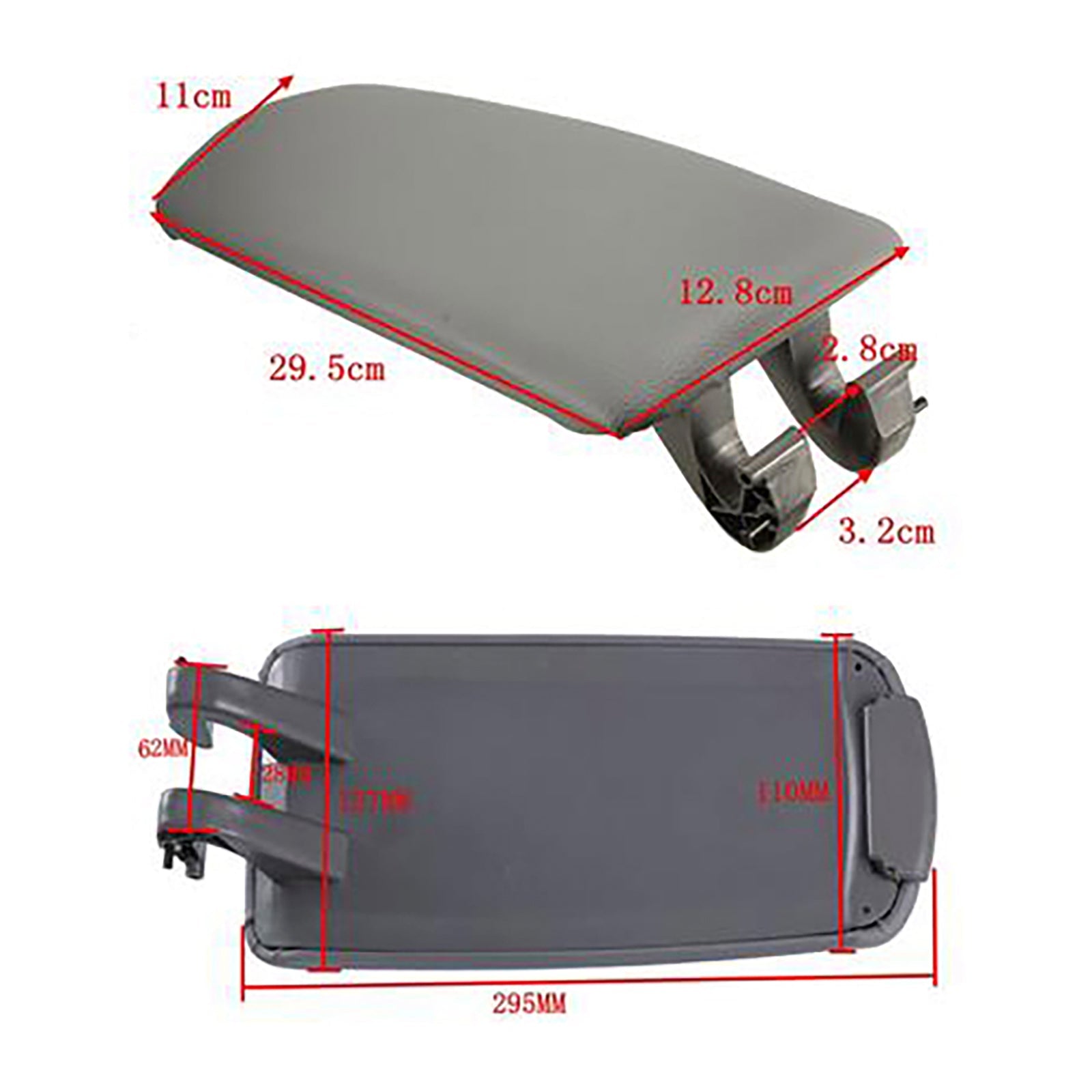 2001-2008 Audi A4 B6 B7 Gray Leather Armrest Centre Console Lid 8E0864245E