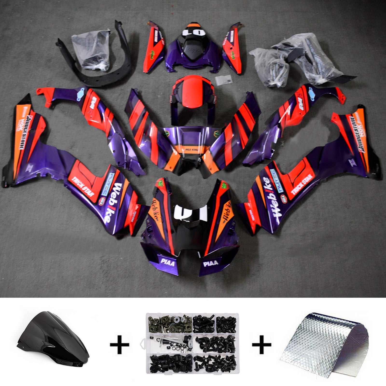 Injection Fairing Kit Bodywork ABS fit For Kawasaki ZX-10R ZX-10RR 2021-2025