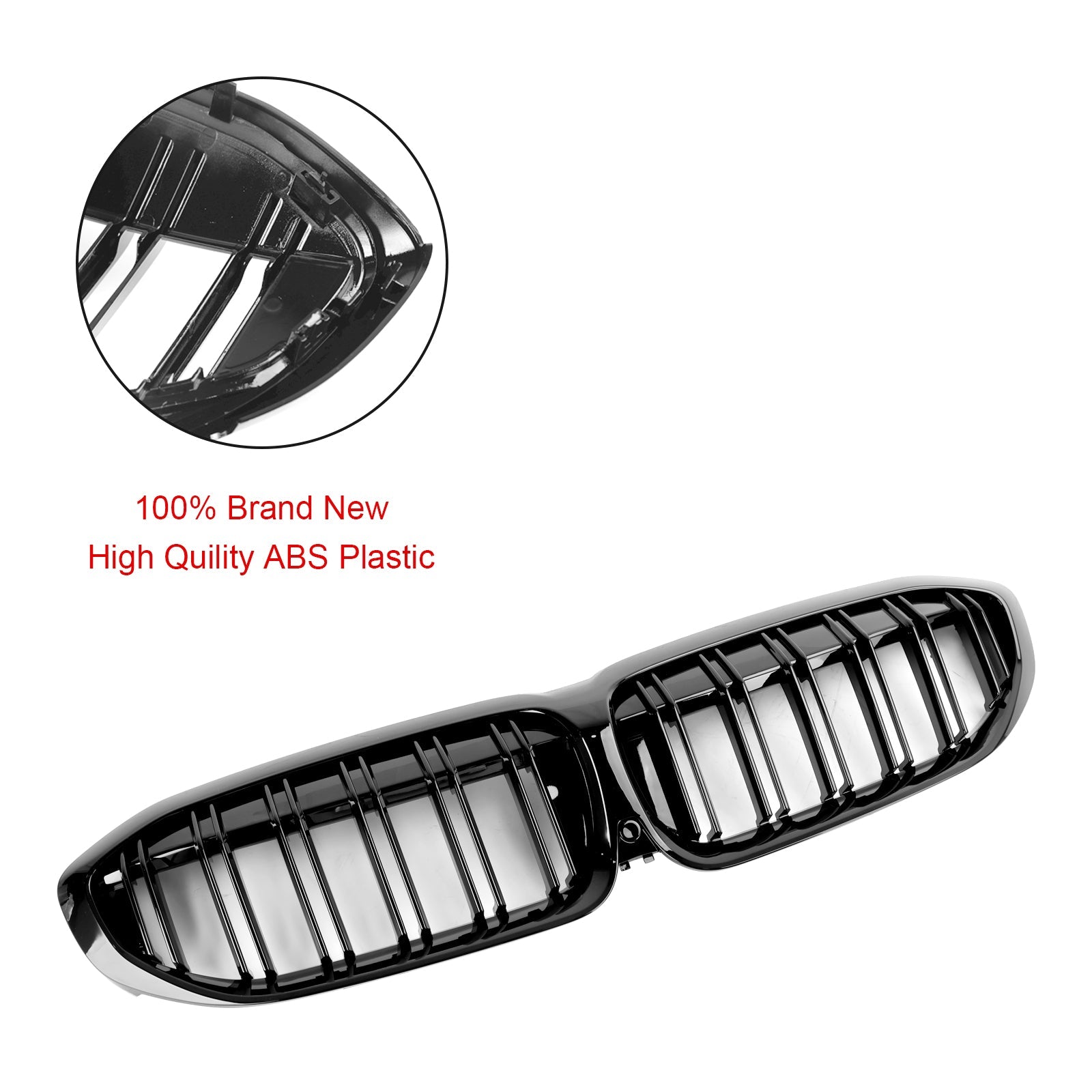 2019-2022 BMW 3 Series G20 G28 Black Dual Slat Kidney Grille Grill 51138072085