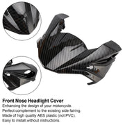 Carbon Front Nose Headlight Cover Surround Fairing For Kawasaki Z650 2017-2019