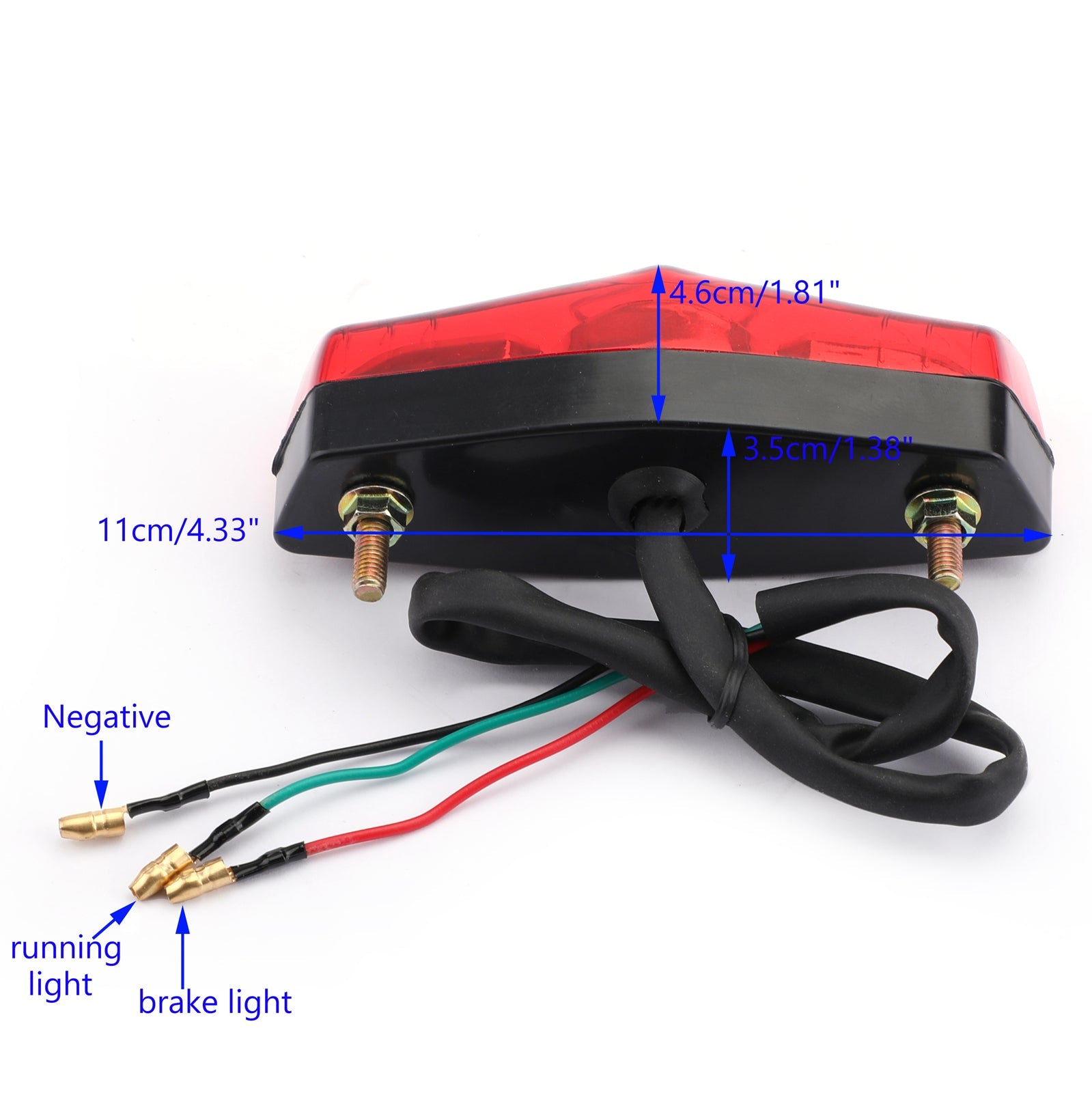 ABS Motorcycle LED Red 12V Brake Stop Running Rear Tail Light Lamp Universal