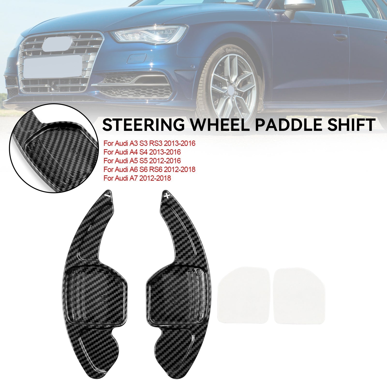 Steering Wheel Shift Paddle Shifter Extension ABS plastics Fit Audi S7 2013-2018