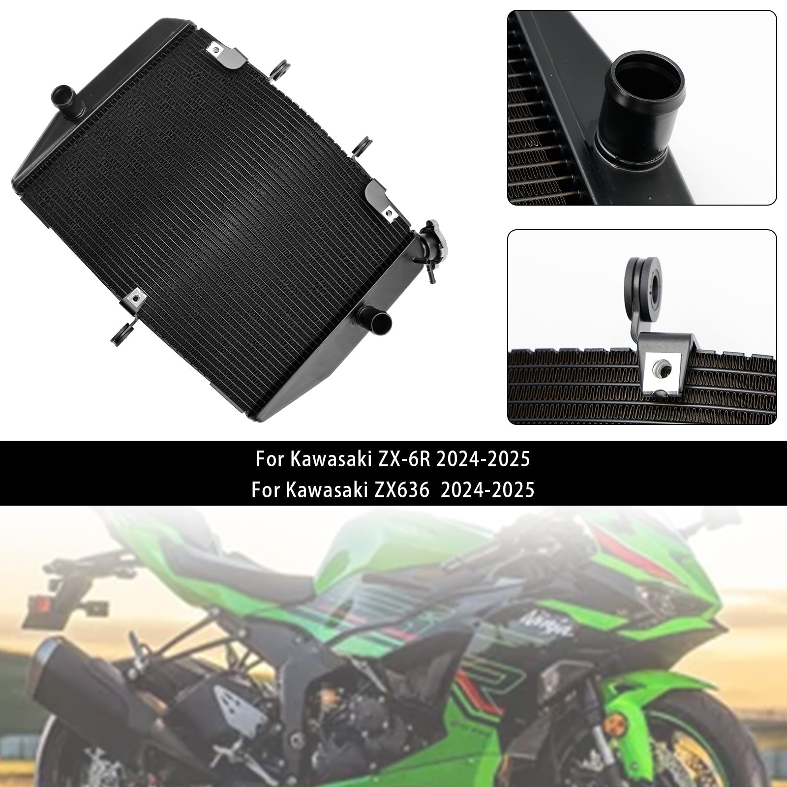 2024-2025 Kawasaki ZX-6R ZX636 Radiator Cooling Engine Cooler