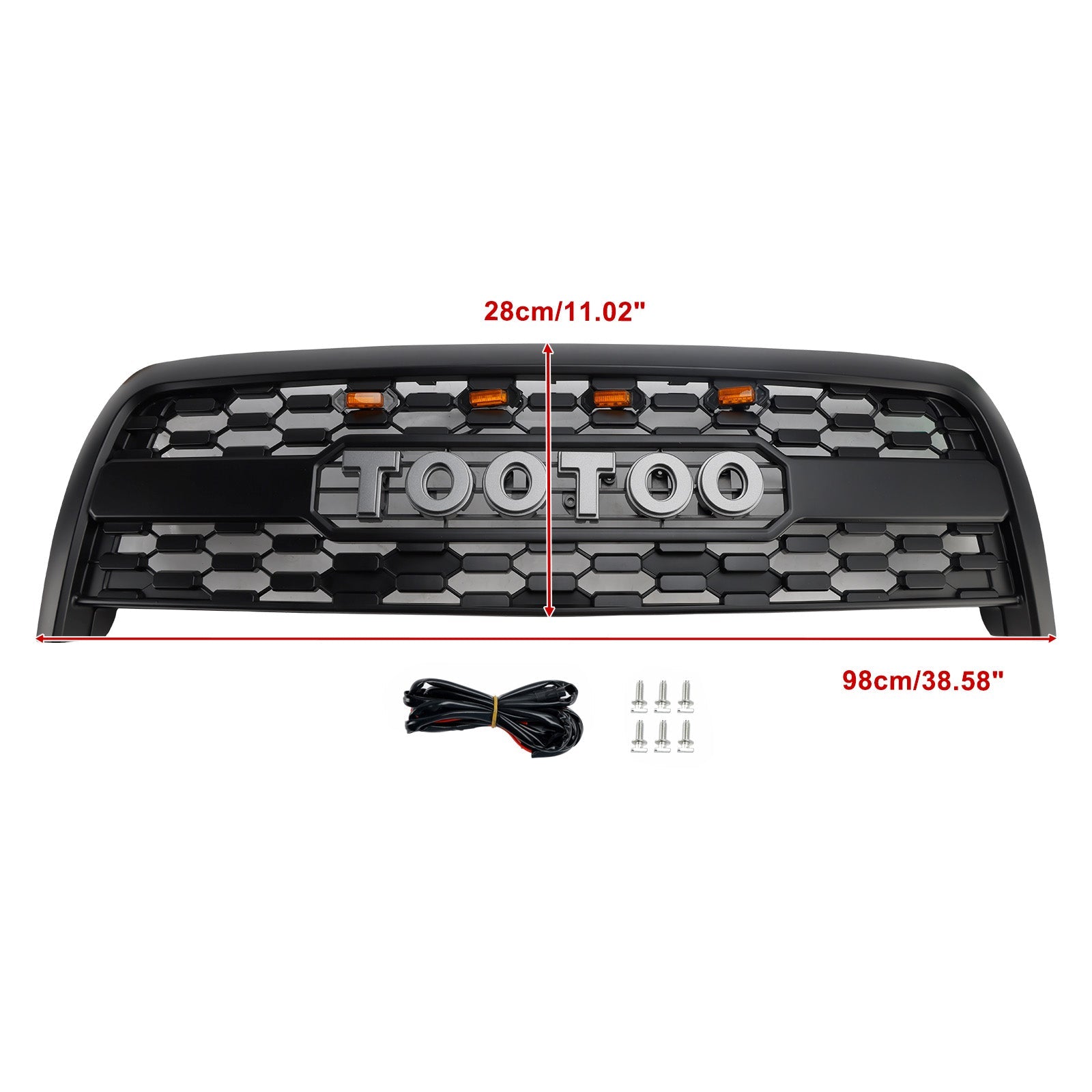 2003-2006 Toyota Tundra W/Light Matte Black Front Bumper Grill Grille